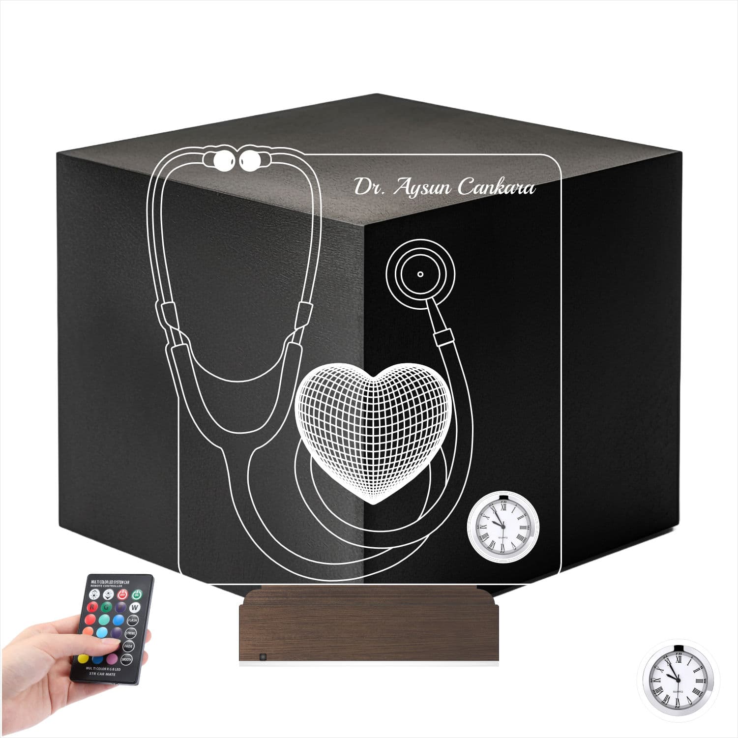 Стетоскоп и сердце — 3D LED Ночник | Подарок врачу 1