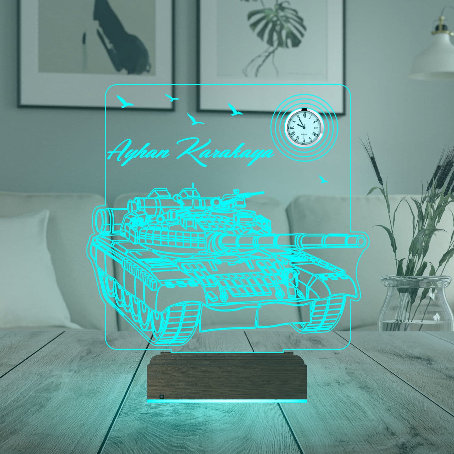 Танк — 3D LED Ночник | Именной подарок мужчине 3