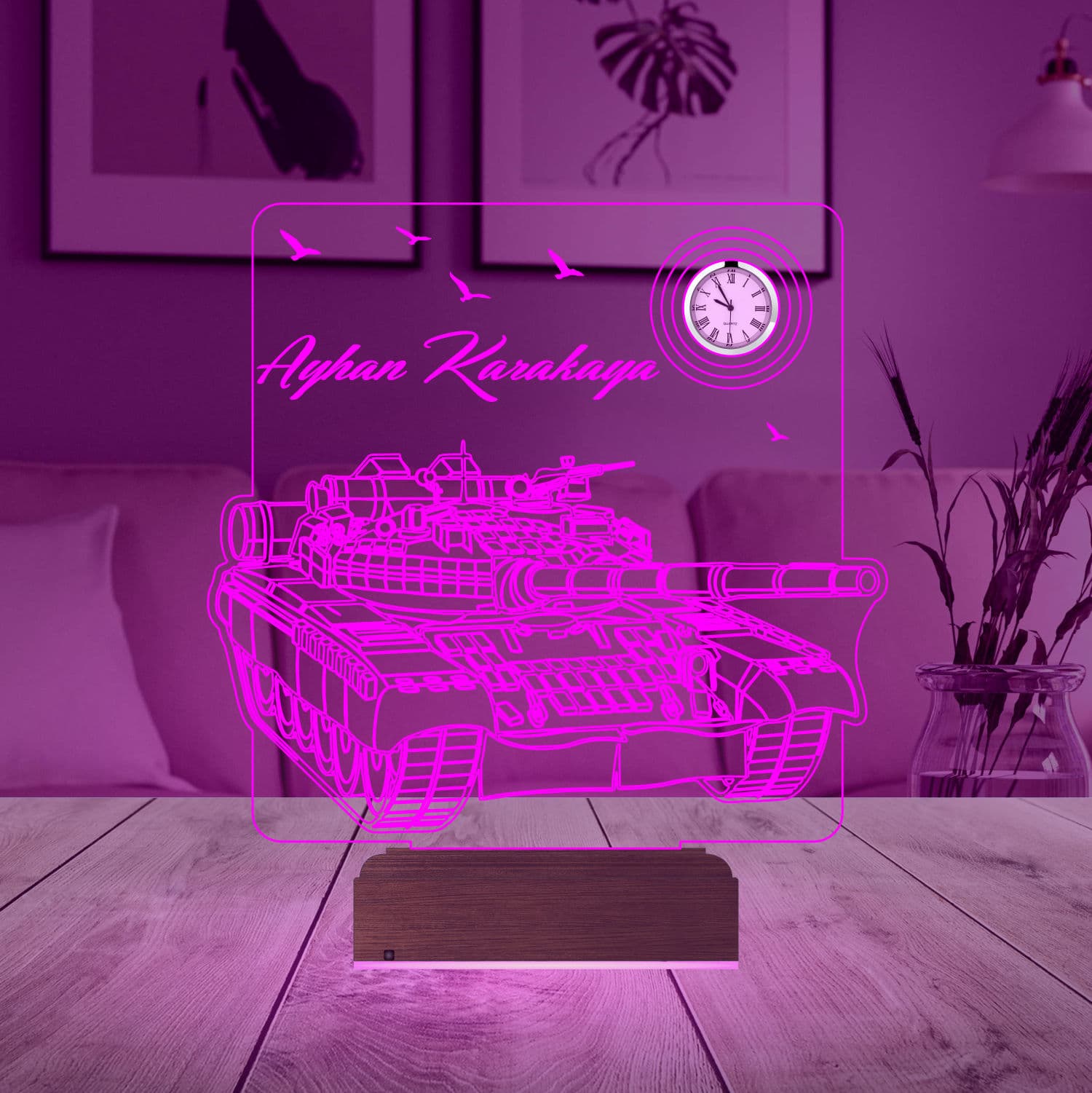 Танк — 3D LED Ночник | Именной подарок мужчине 5