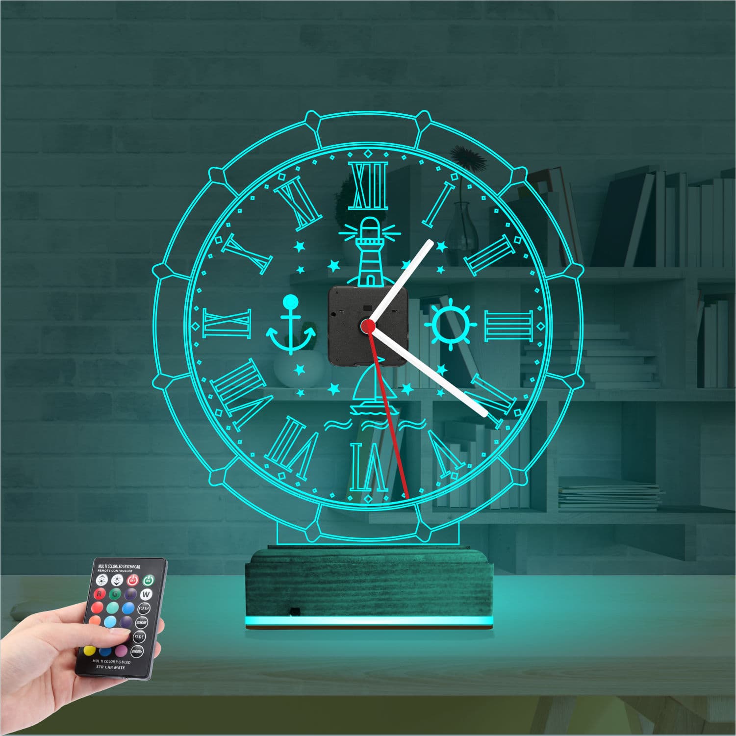 Морские Часы — 3D LED Ночник | Подарок мужчине 3