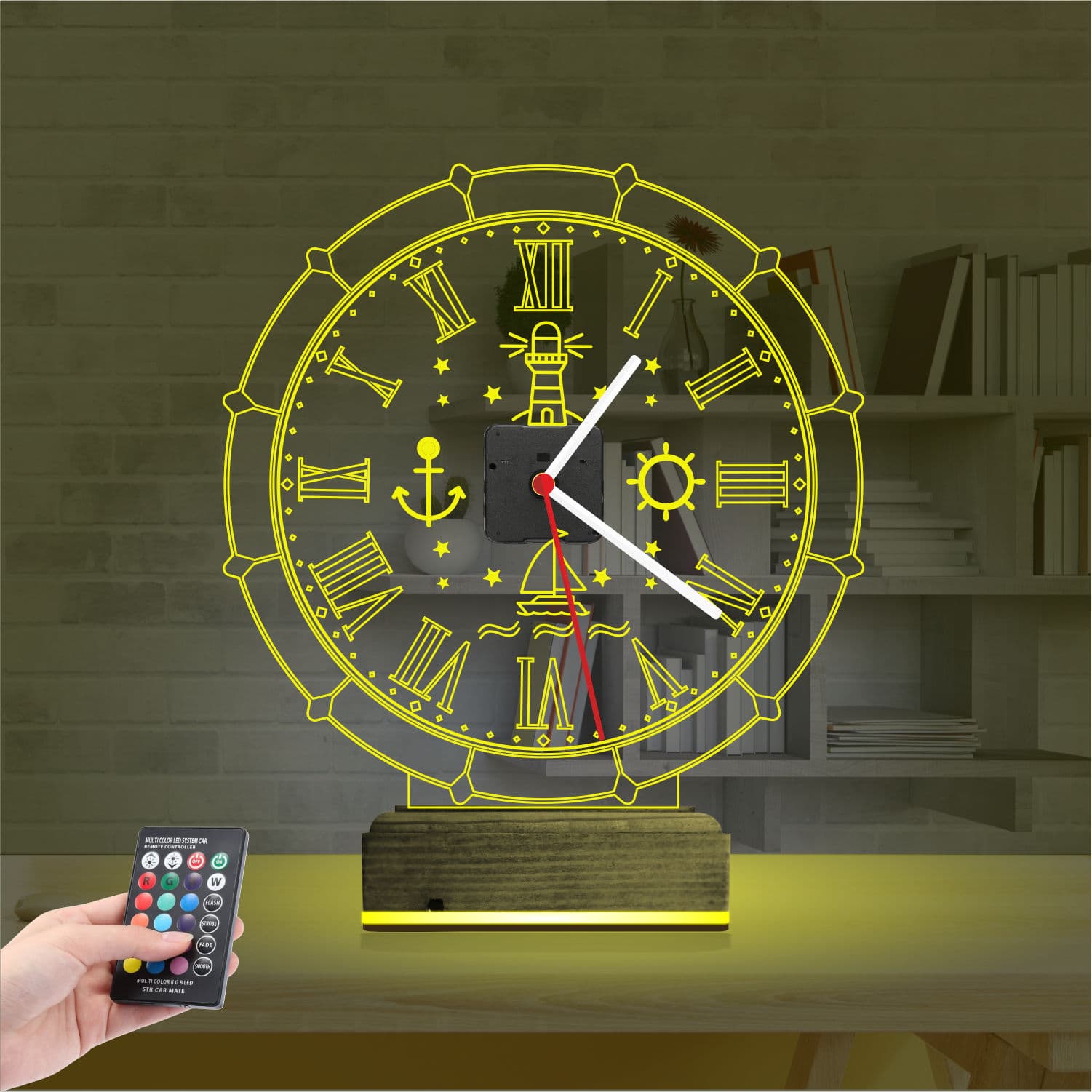 Морские Часы — 3D LED Ночник | Подарок мужчине 5