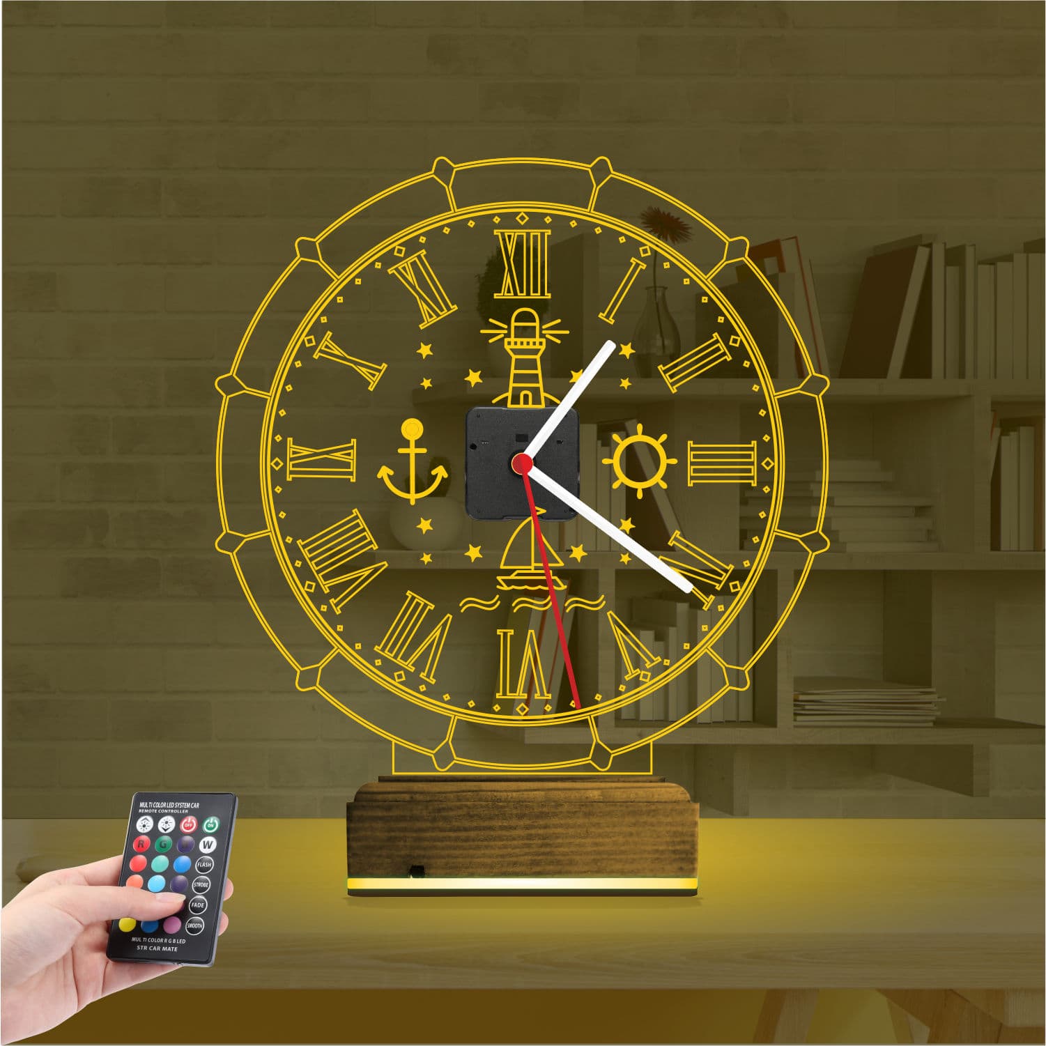 Морские Часы — 3D LED Ночник | Подарок мужчине 8