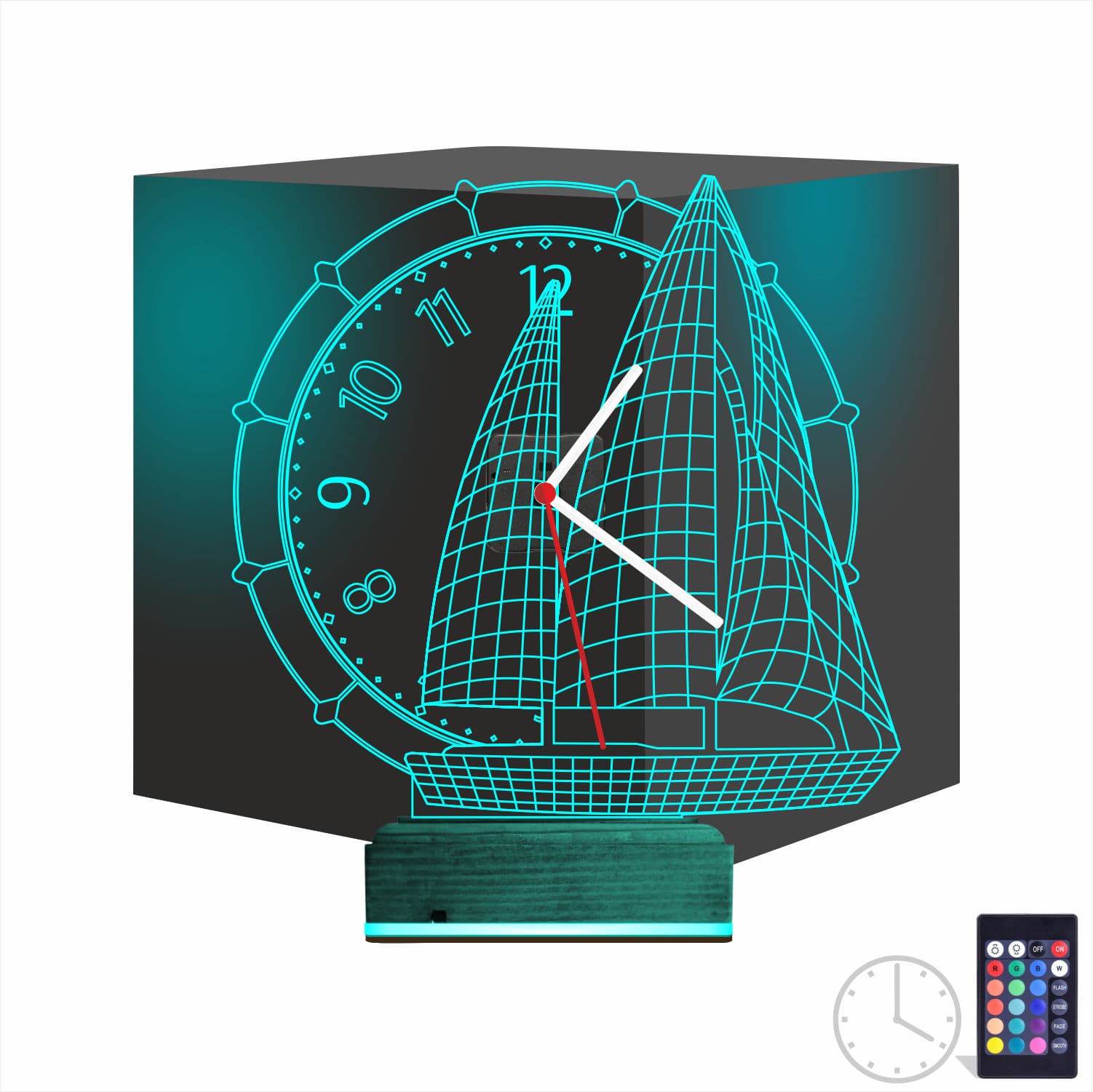 Парусник с часами — 3D LED Ночник | Подарок мужчине 1