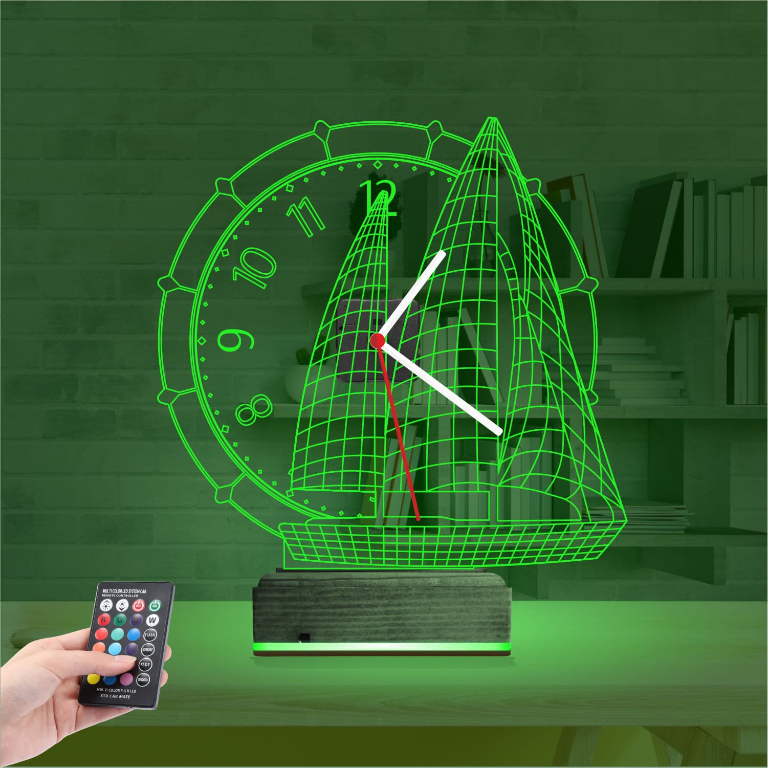 Парусник с часами — 3D LED Ночник | Подарок мужчине 6
