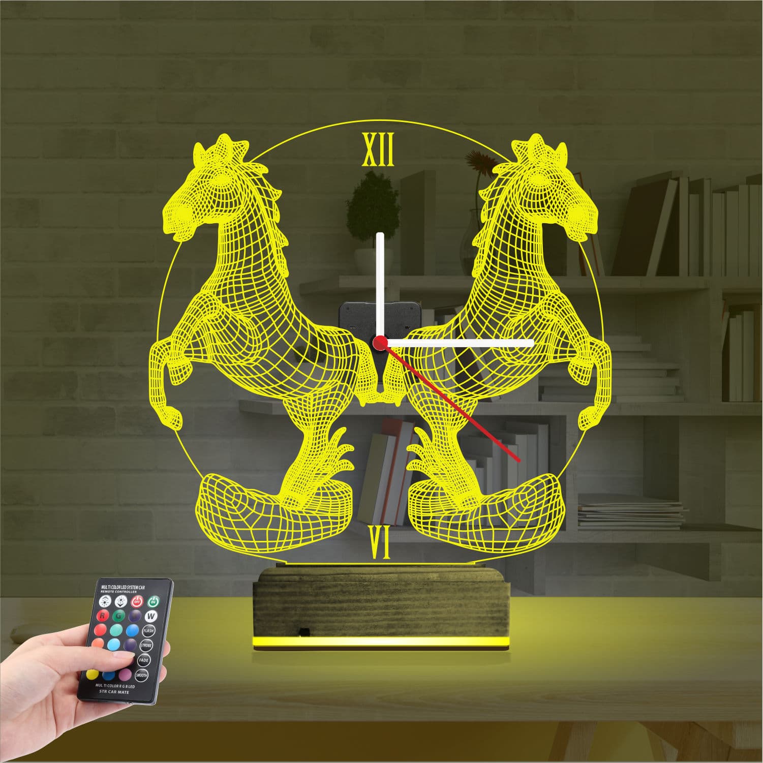 Лошади — 3D LED Ночник с часами | Подарок любителям животных 5