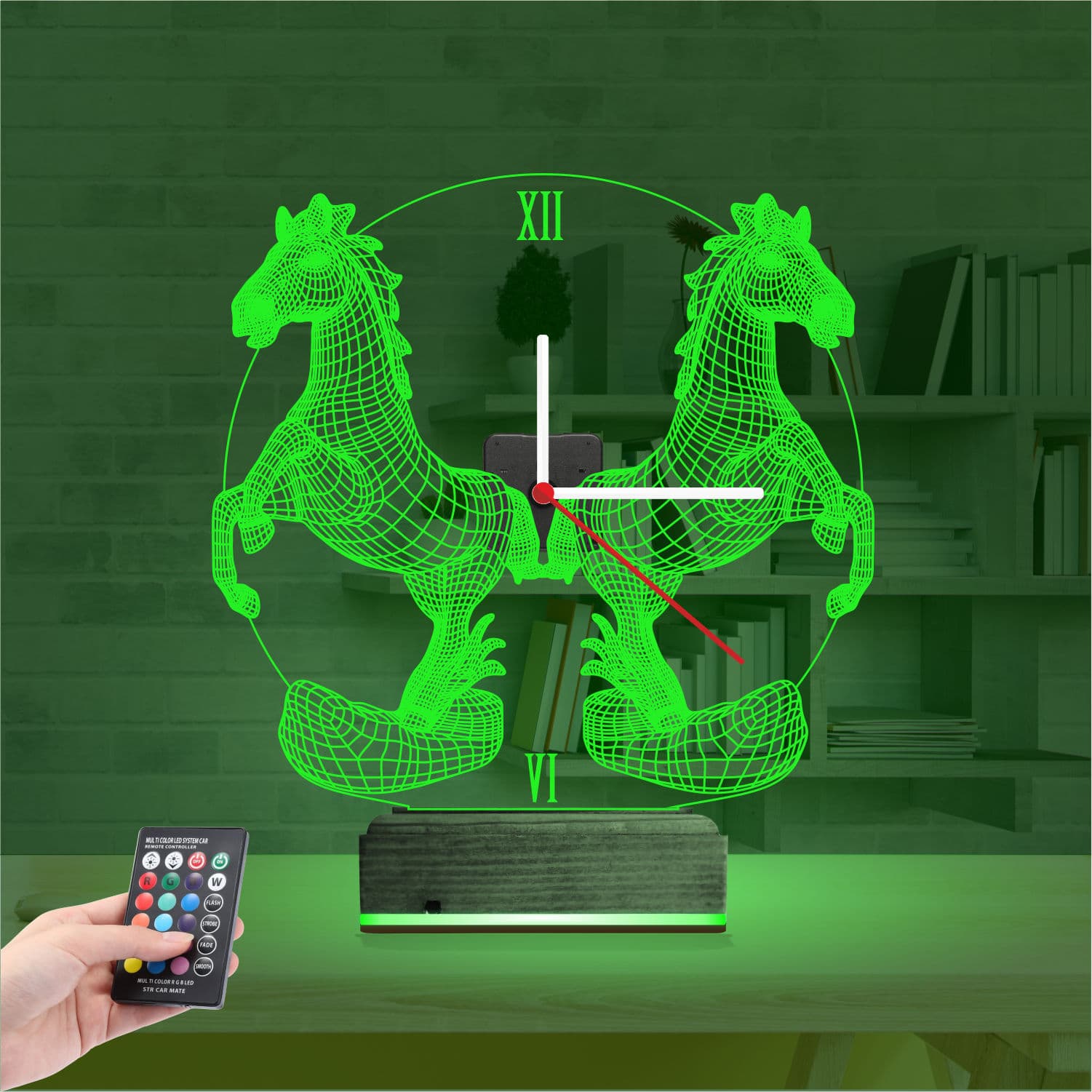 Лошади — 3D LED Ночник с часами | Подарок любителям животных 6