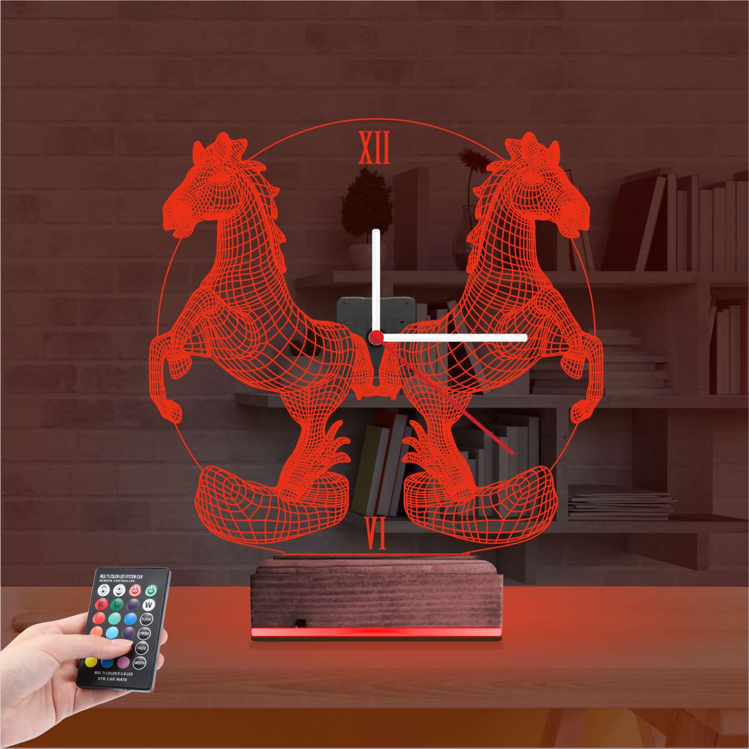 Лошади — 3D LED Ночник с часами | Подарок любителям животных 7