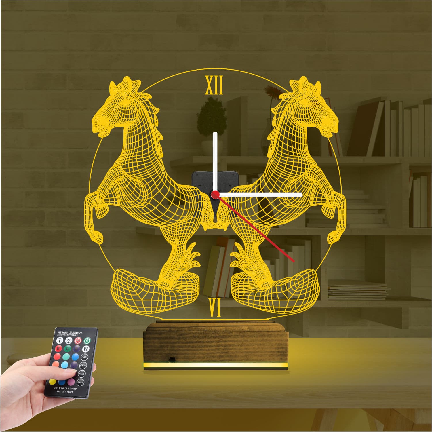 Лошади — 3D LED Ночник с часами | Подарок любителям животных 8