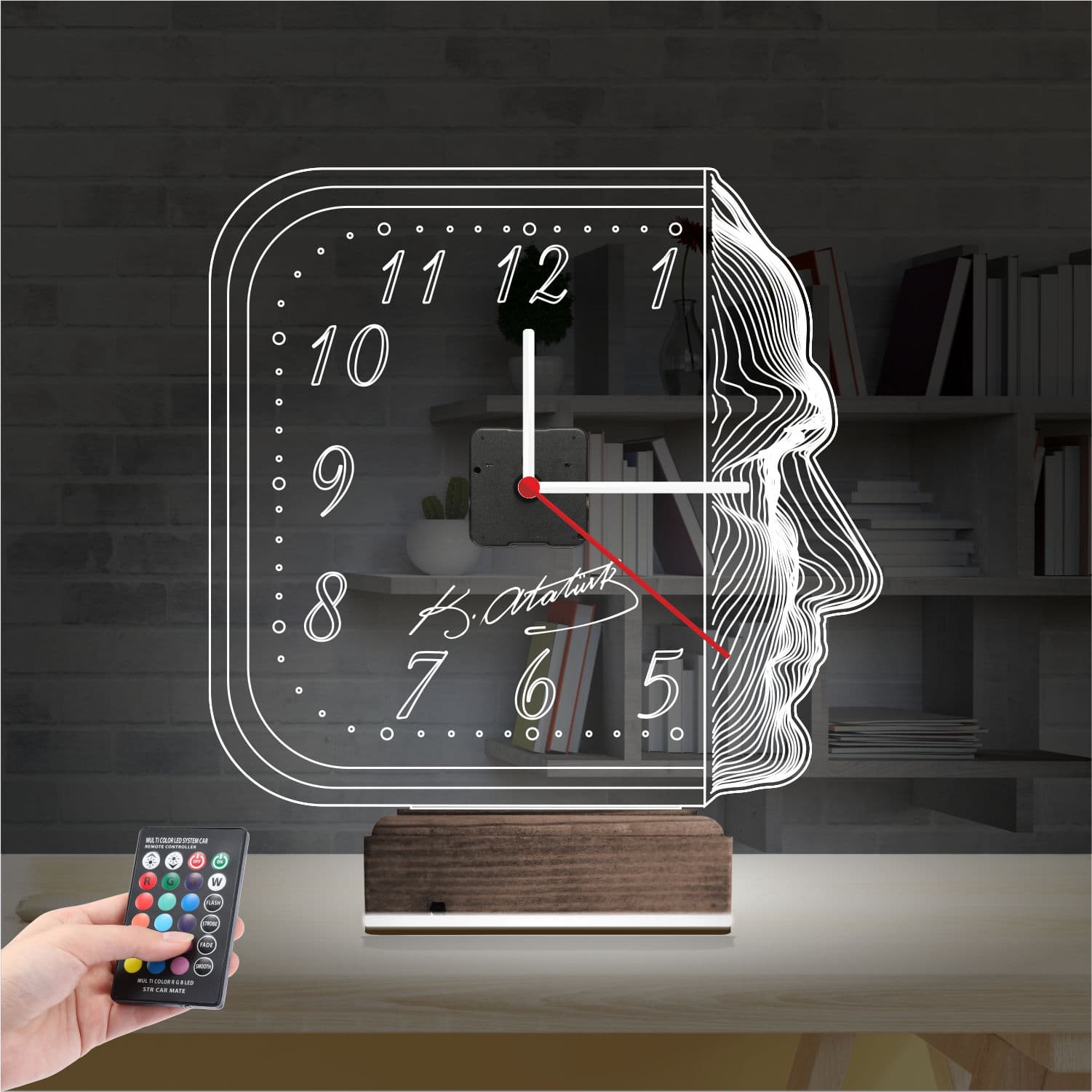 Ататюрк 3D Ночник с часами 2