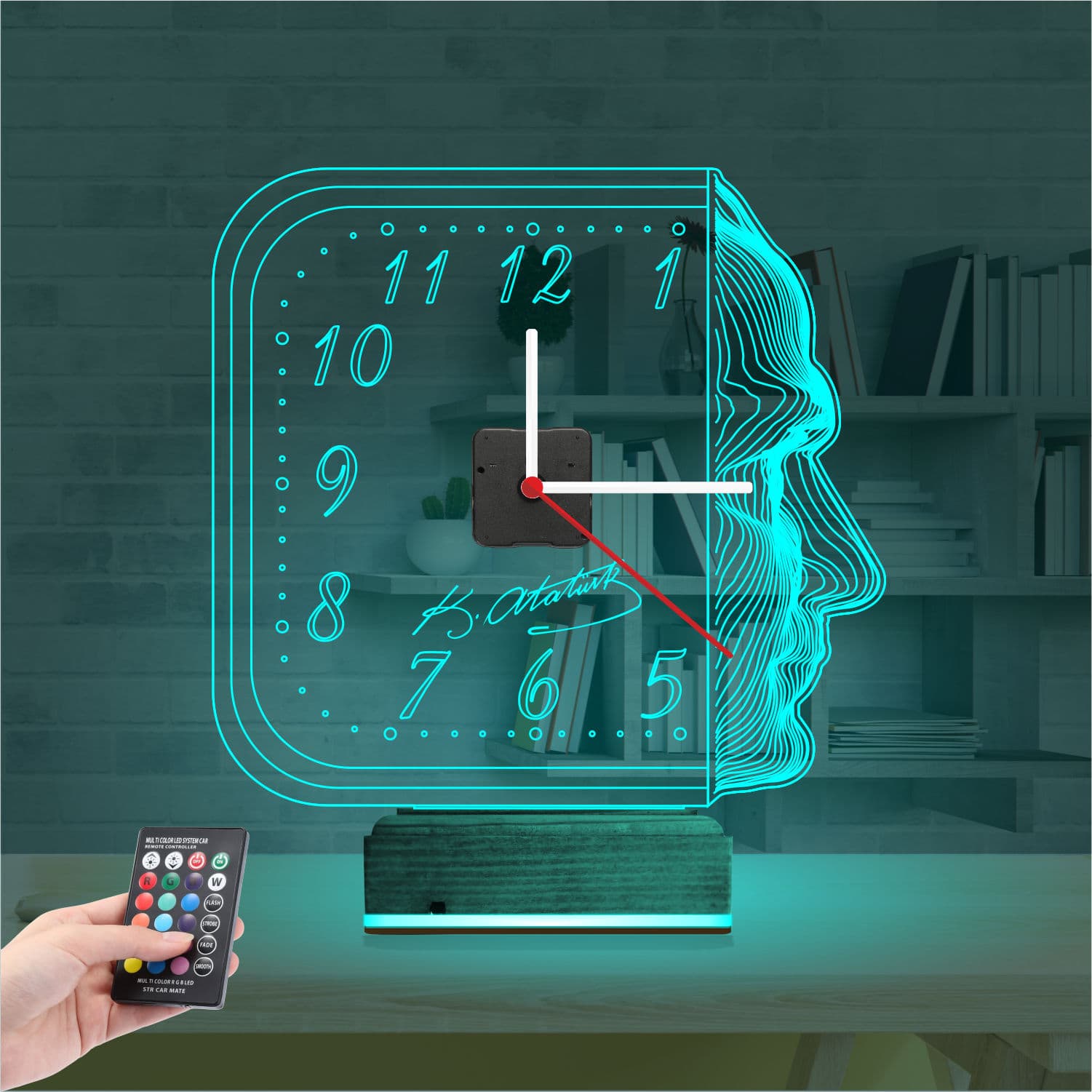 Ататюрк 3D Ночник с часами 3