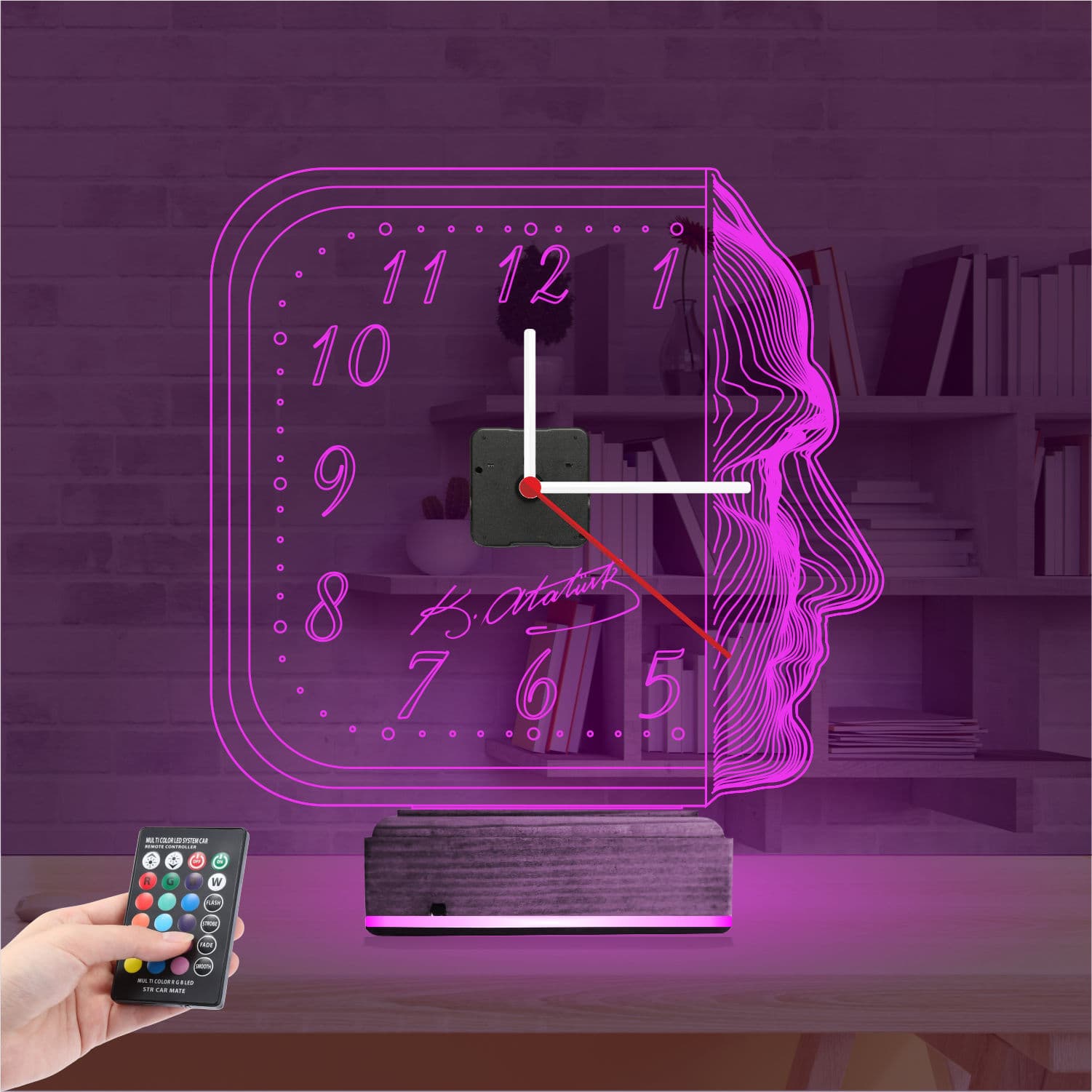 Ататюрк 3D Ночник с часами 4