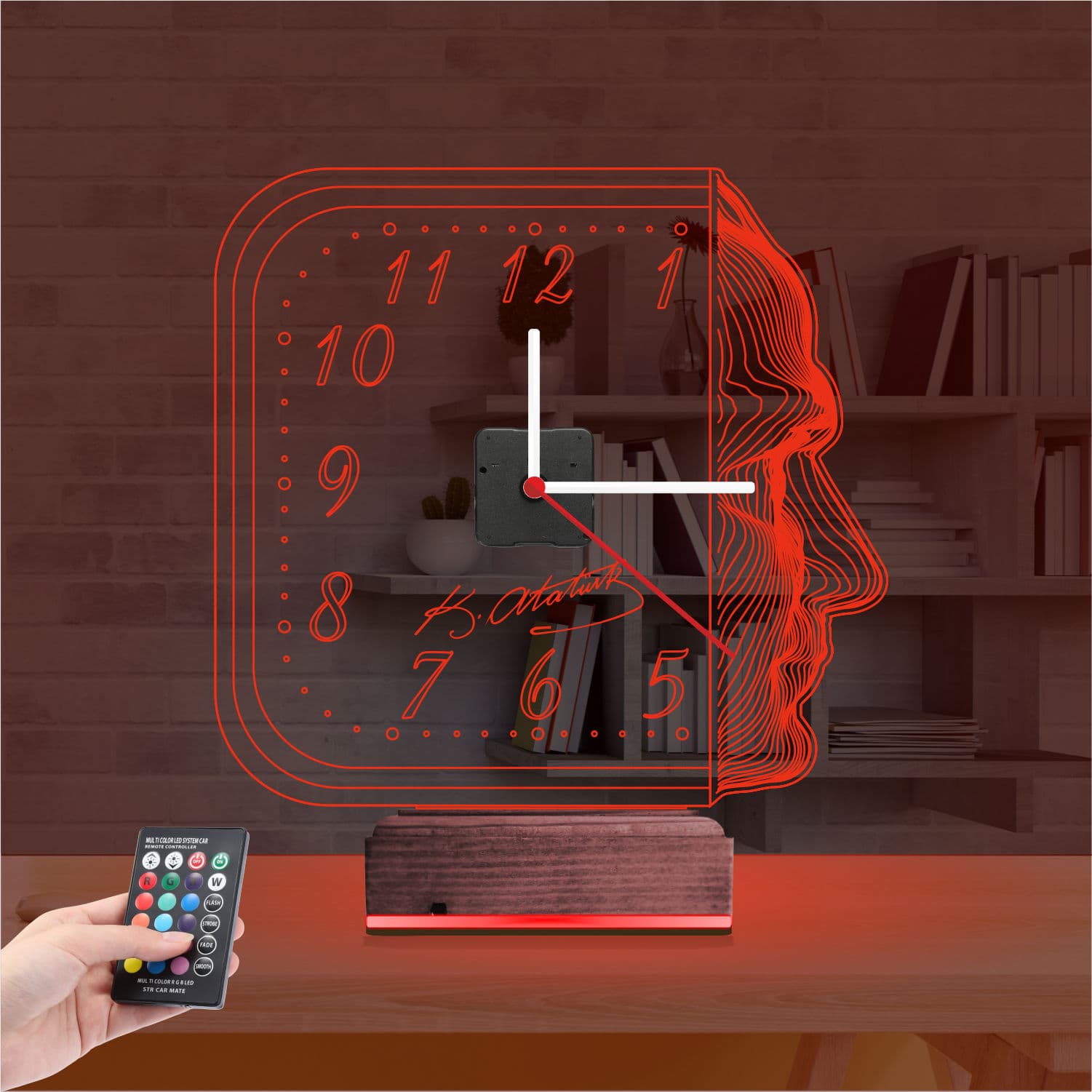 Ататюрк 3D Ночник с часами 7