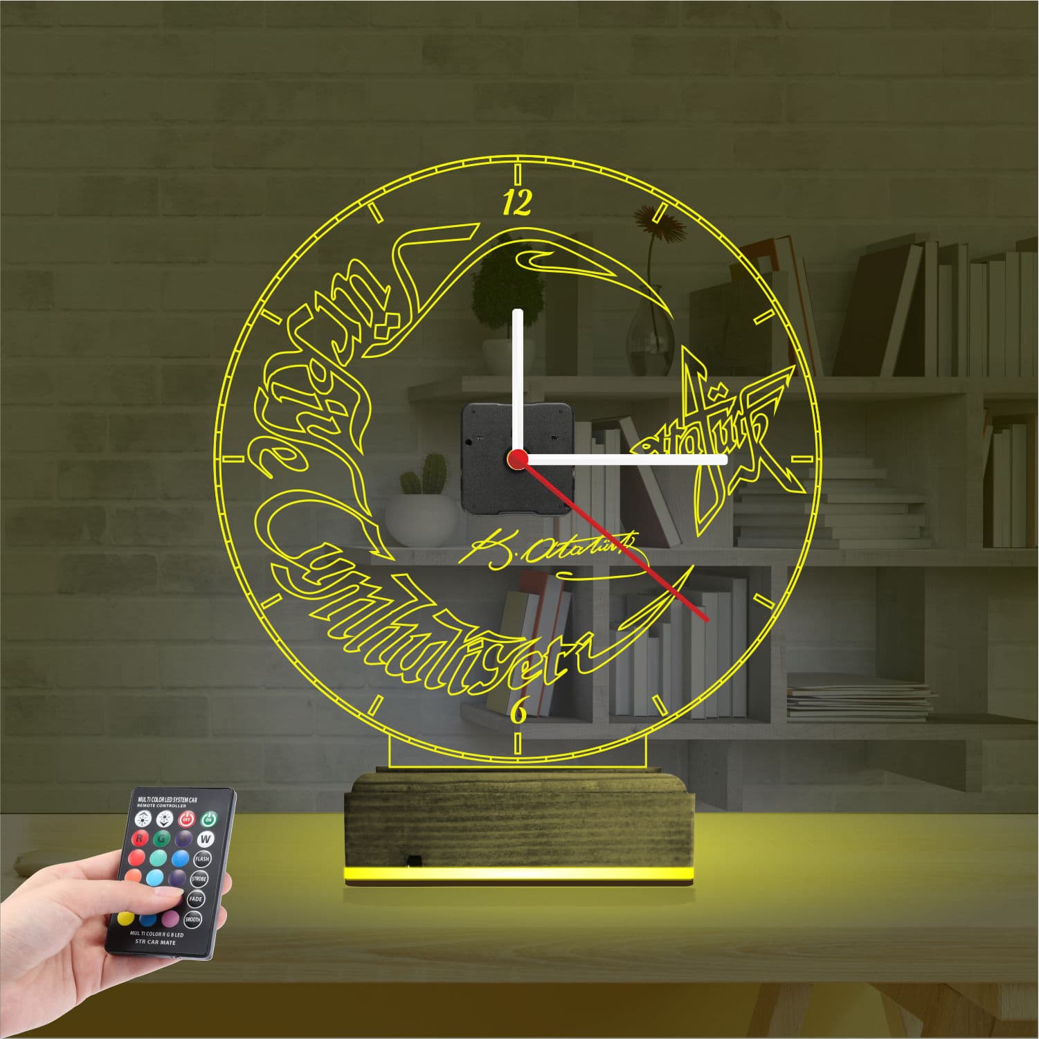 Ататюрк и Флаг Турции — 3D LED Ночник с часами | Подарок 5