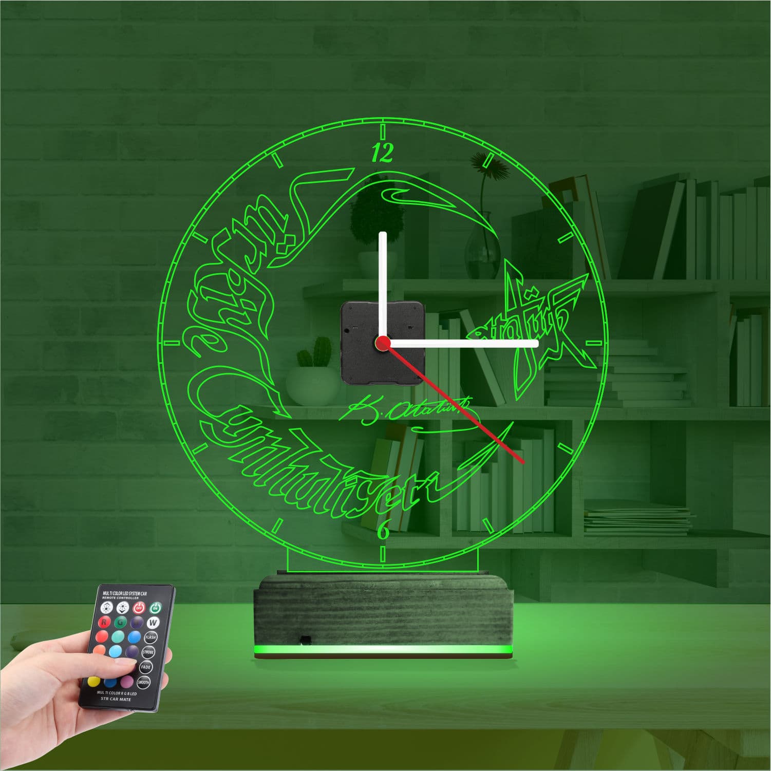 Ататюрк и Флаг Турции — 3D LED Ночник с часами | Подарок 6