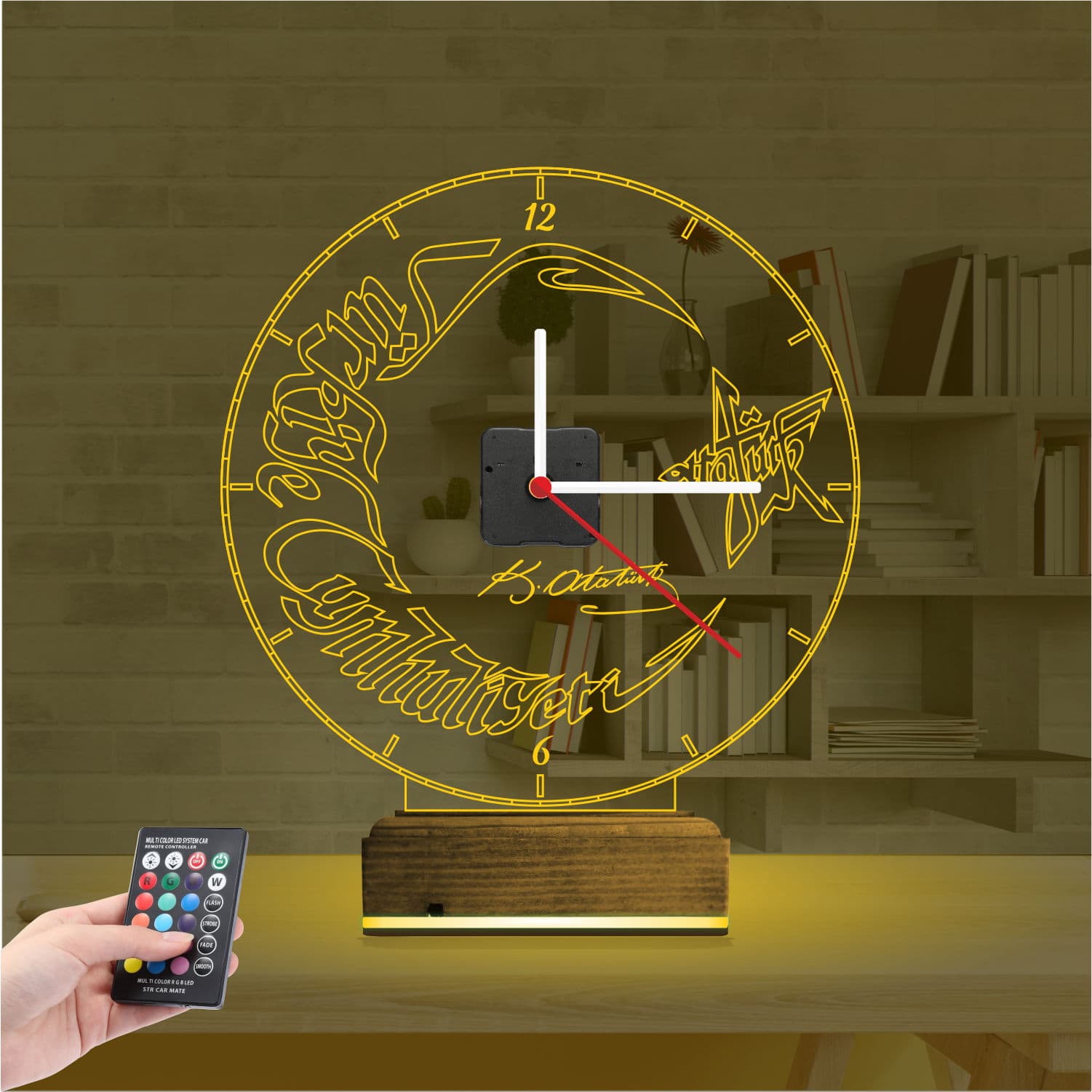 Ататюрк и Флаг Турции — 3D LED Ночник с часами | Подарок 8