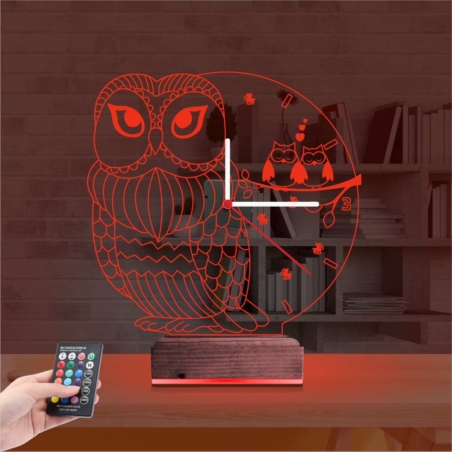 Совы и Часы — 3D LED Ночник | Романтический подарок 7