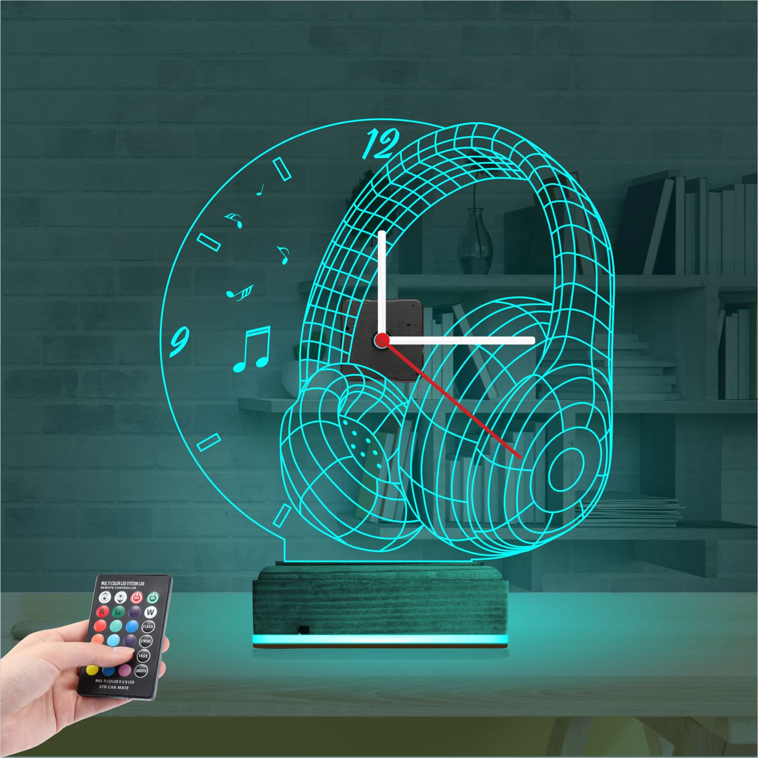 Наушники и Музыка — 3D LED Ночник | Подарок меломану 3