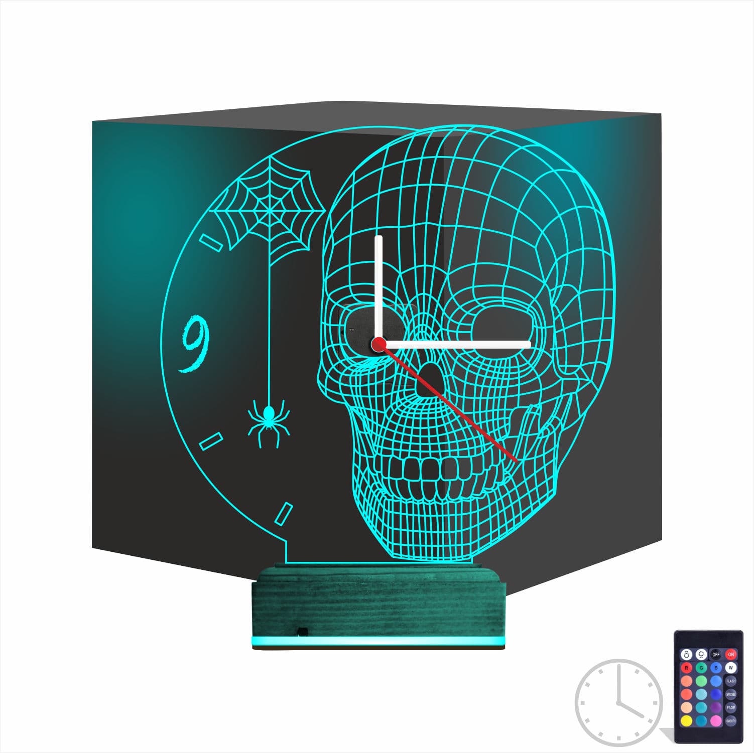 Череп — 3D LED Ночник с часами | Подарок мужчине 1
