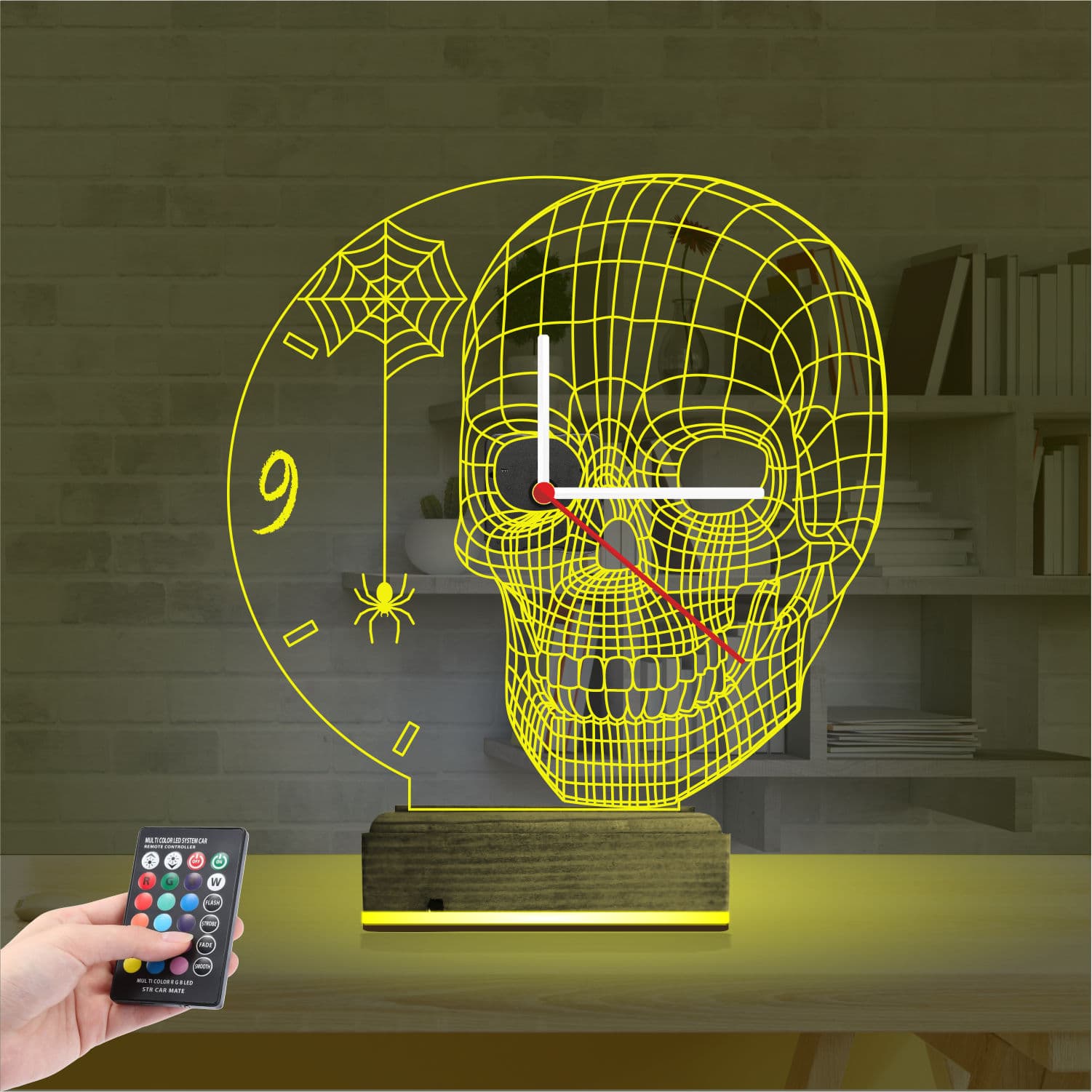 Череп — 3D LED Ночник с часами | Подарок мужчине 5