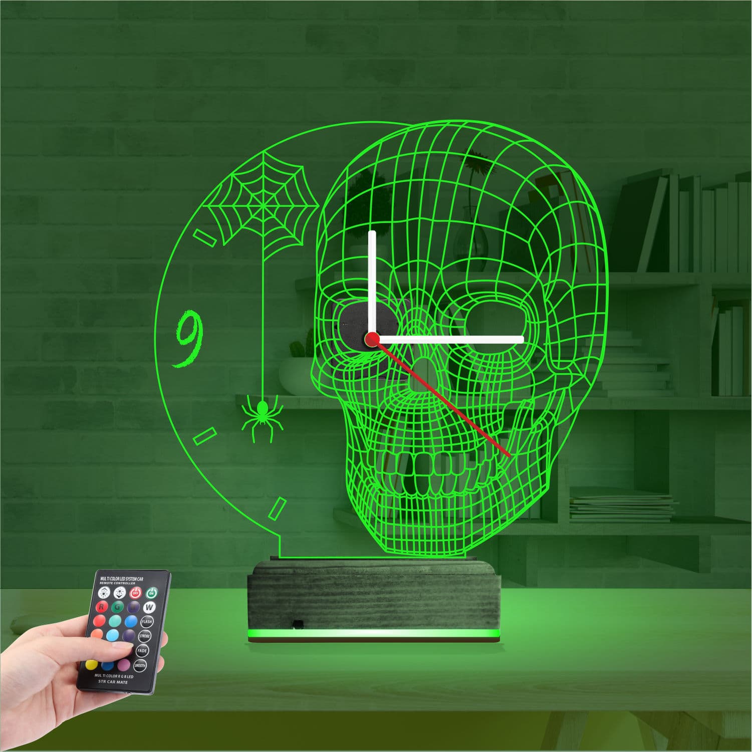 Череп — 3D LED Ночник с часами | Подарок мужчине 6