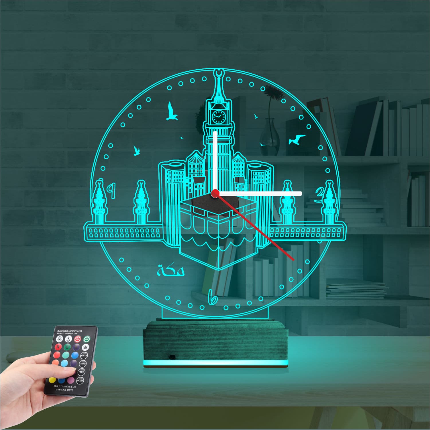 Мекка и Кааба — 3D LED Ночник-часы | Подарок мусульманину 3