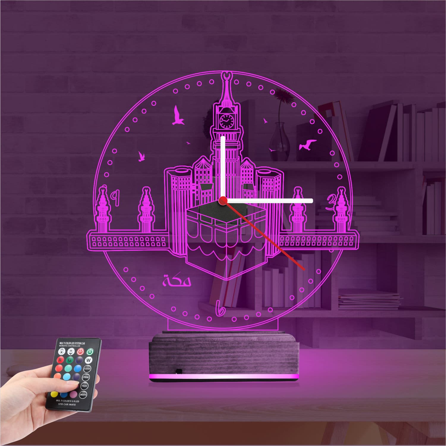 Мекка и Кааба — 3D LED Ночник-часы | Подарок мусульманину 4