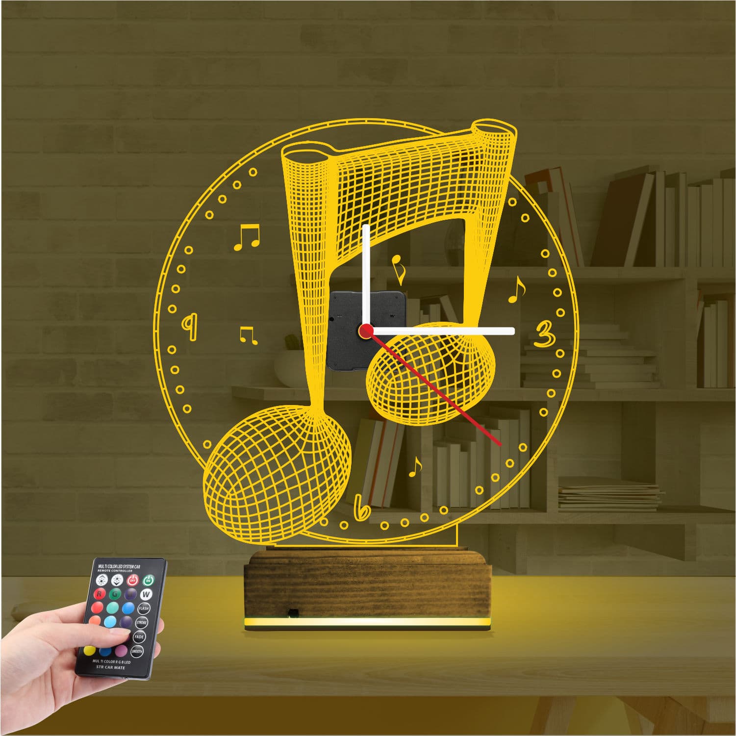 Ноты и Часы — 3D LED Ночник | Подарок музыканту 8