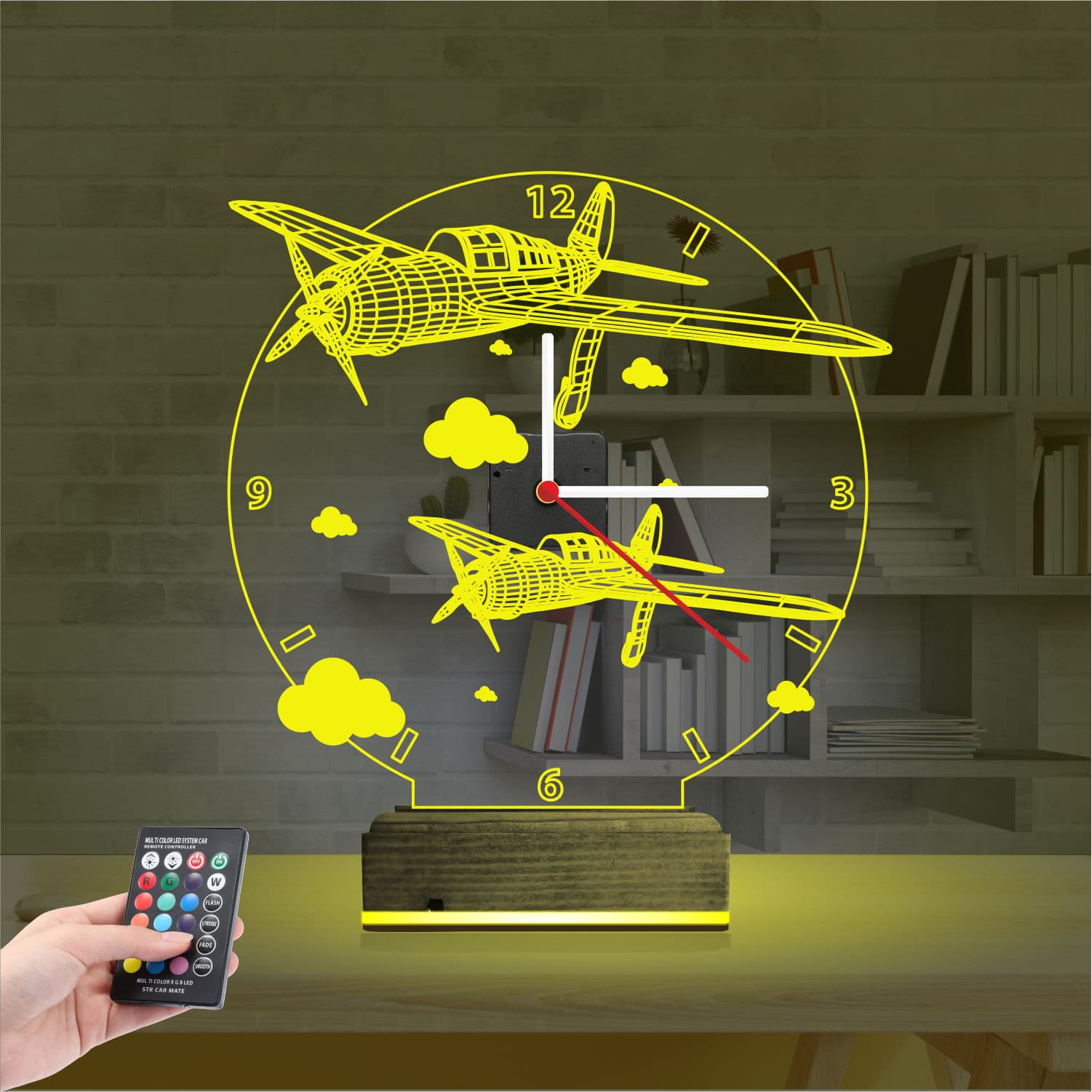 Самолеты — 3D LED Ночник с часами | Подарок мужчине 5
