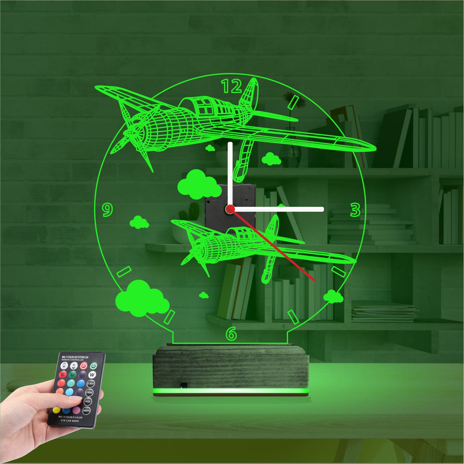 Самолеты — 3D LED Ночник с часами | Подарок мужчине 6