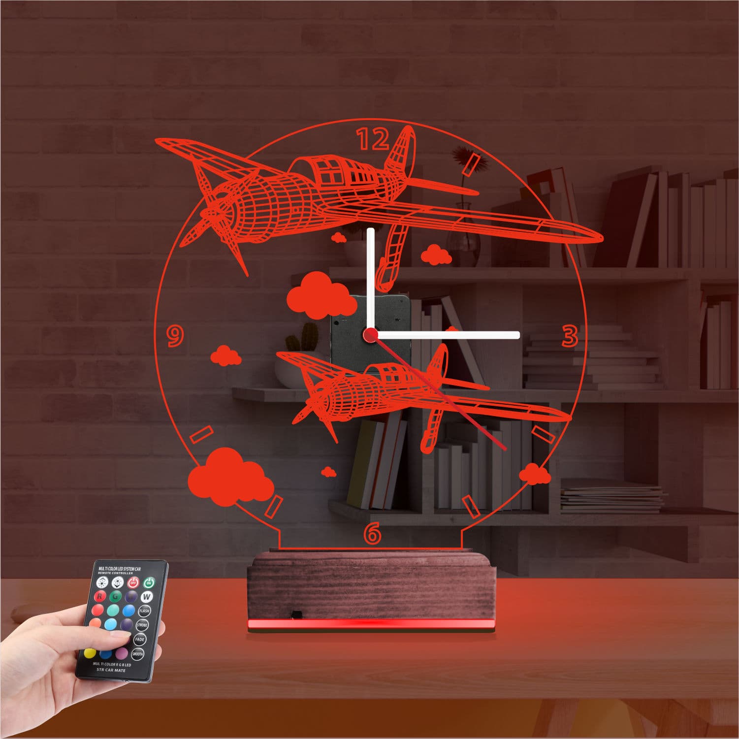 Самолеты — 3D LED Ночник с часами | Подарок мужчине 7