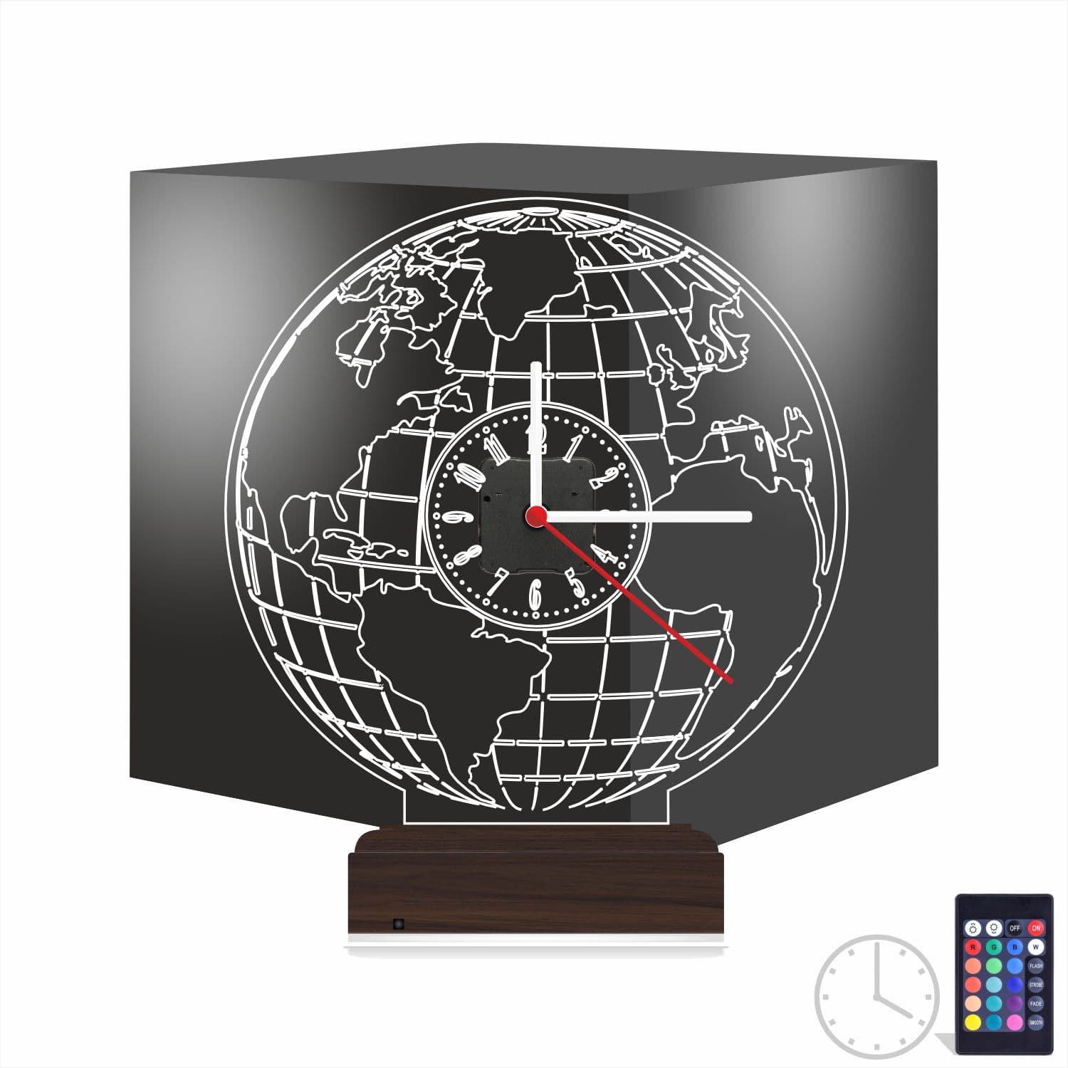 Глобус с часами — 3D LED Ночник | Подарок мужчине 1