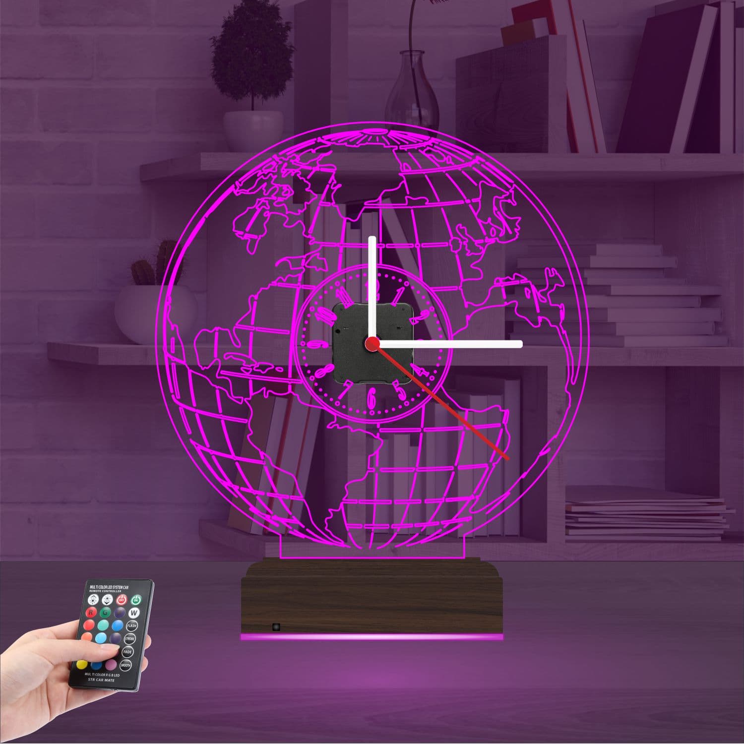 Глобус с часами — 3D LED Ночник | Подарок мужчине 4