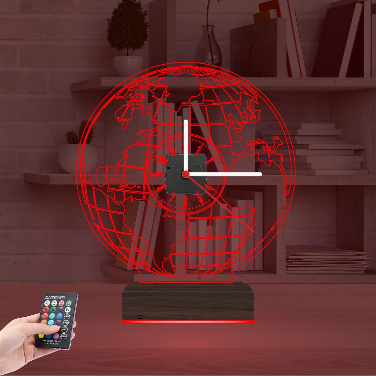 Глобус с часами — 3D LED Ночник | Подарок мужчине 5