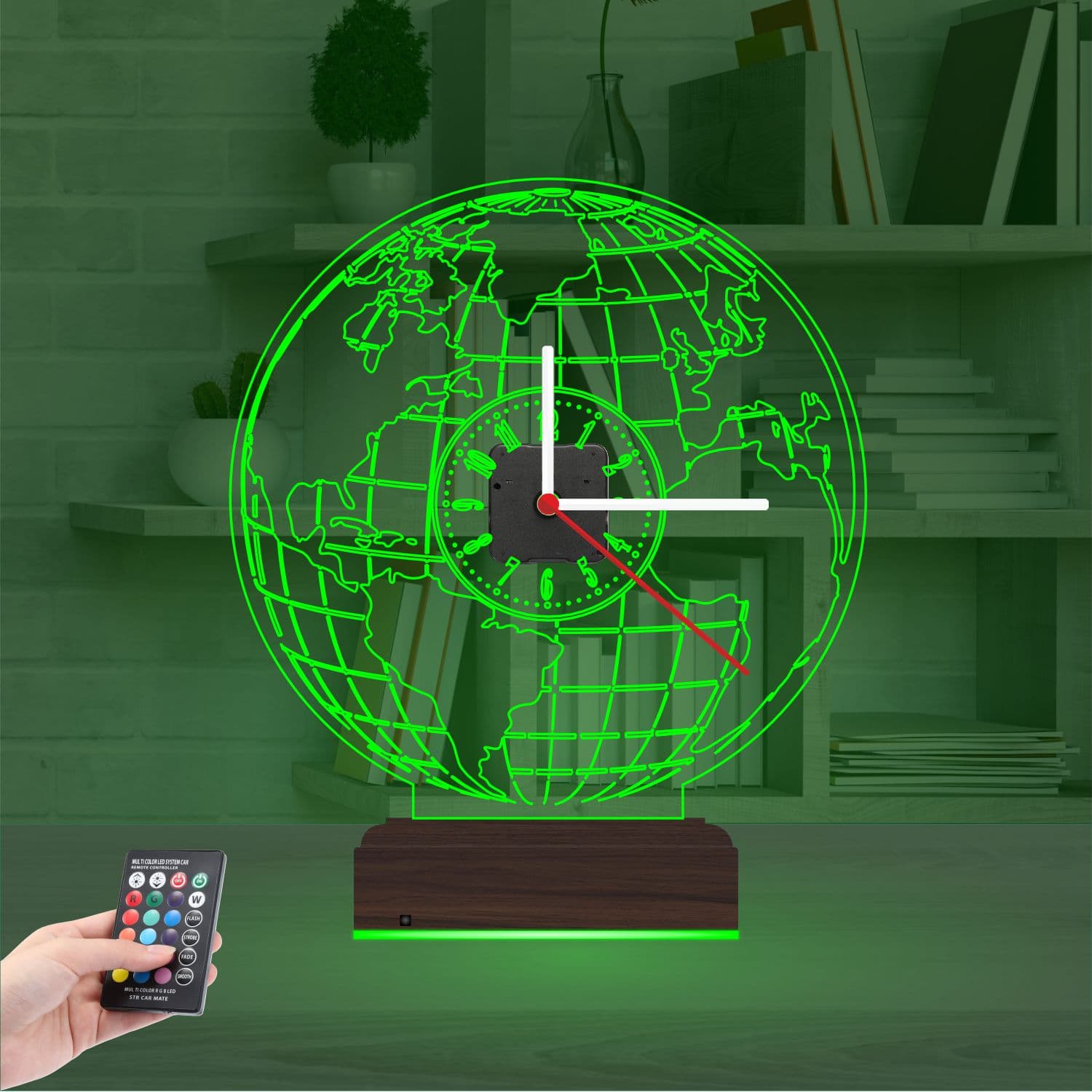 Глобус с часами — 3D LED Ночник | Подарок мужчине 6