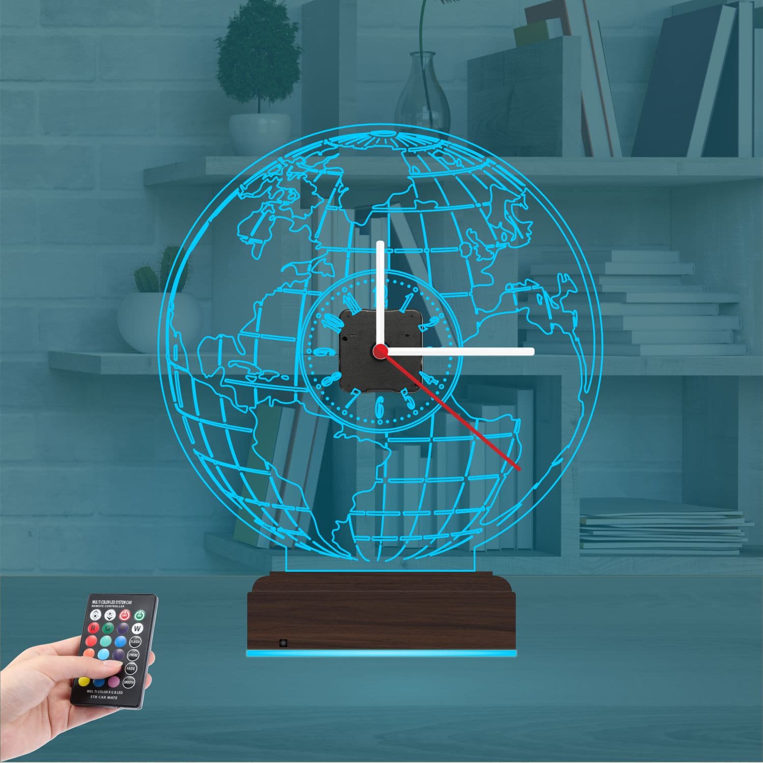 Глобус с часами — 3D LED Ночник | Подарок мужчине 9