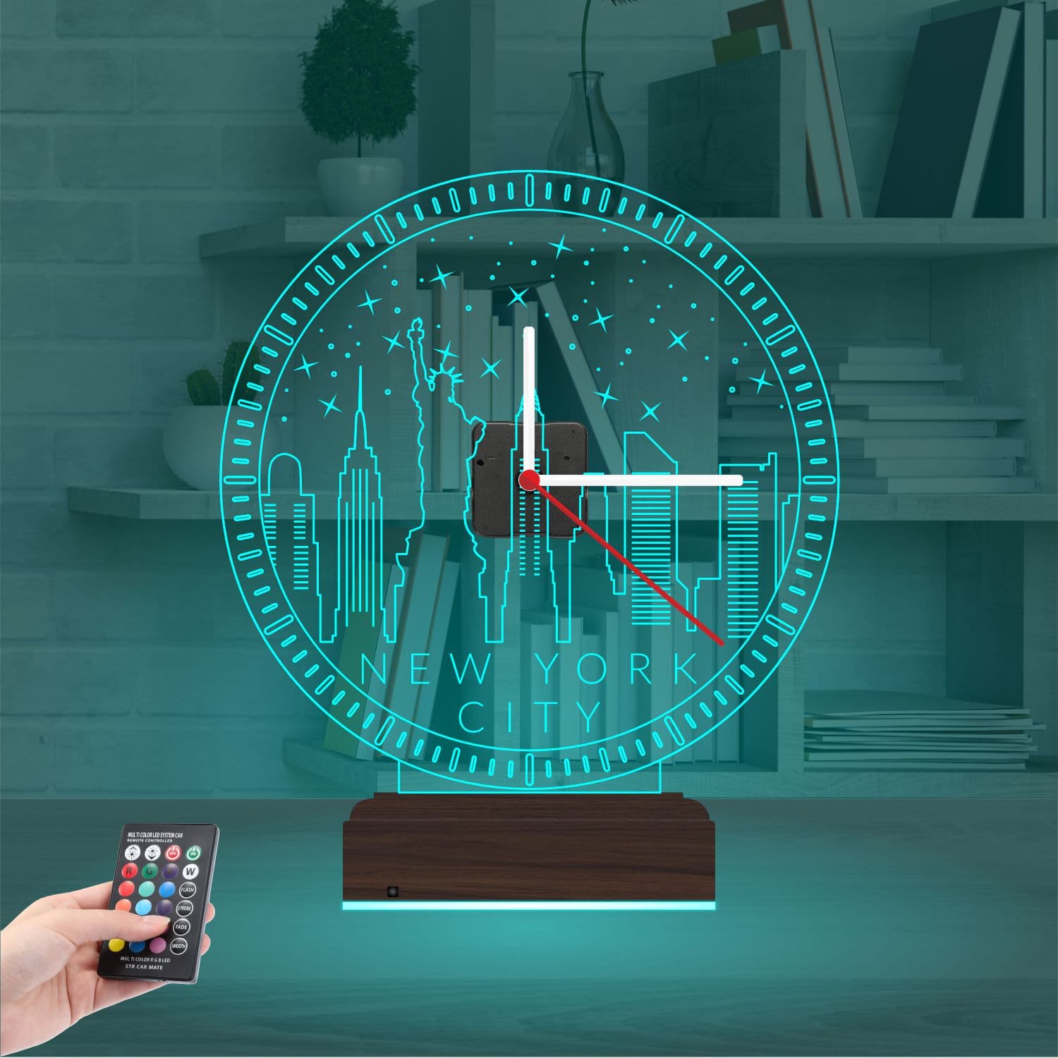 3D Saatli Düz Lamba #029 3