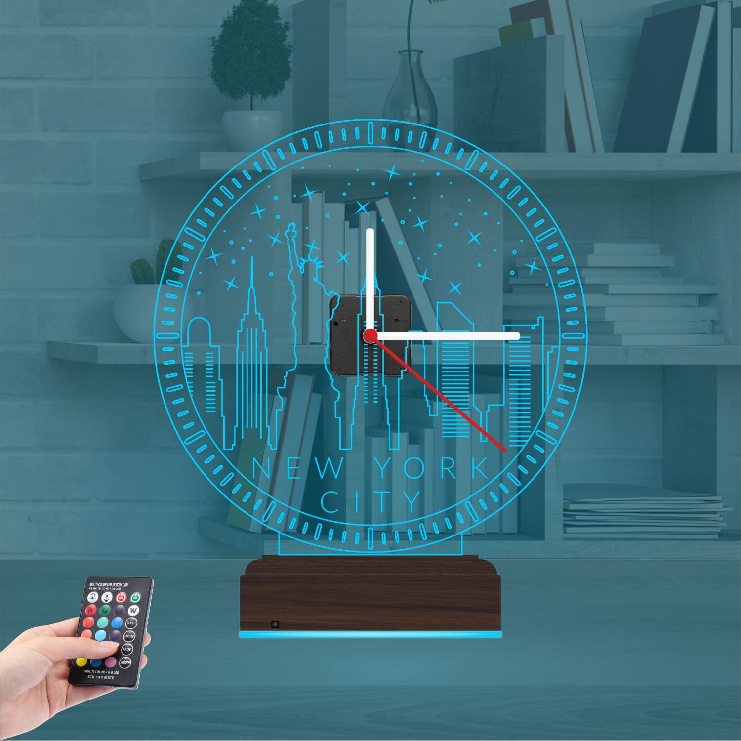 3D Saatli Düz Lamba #029 9