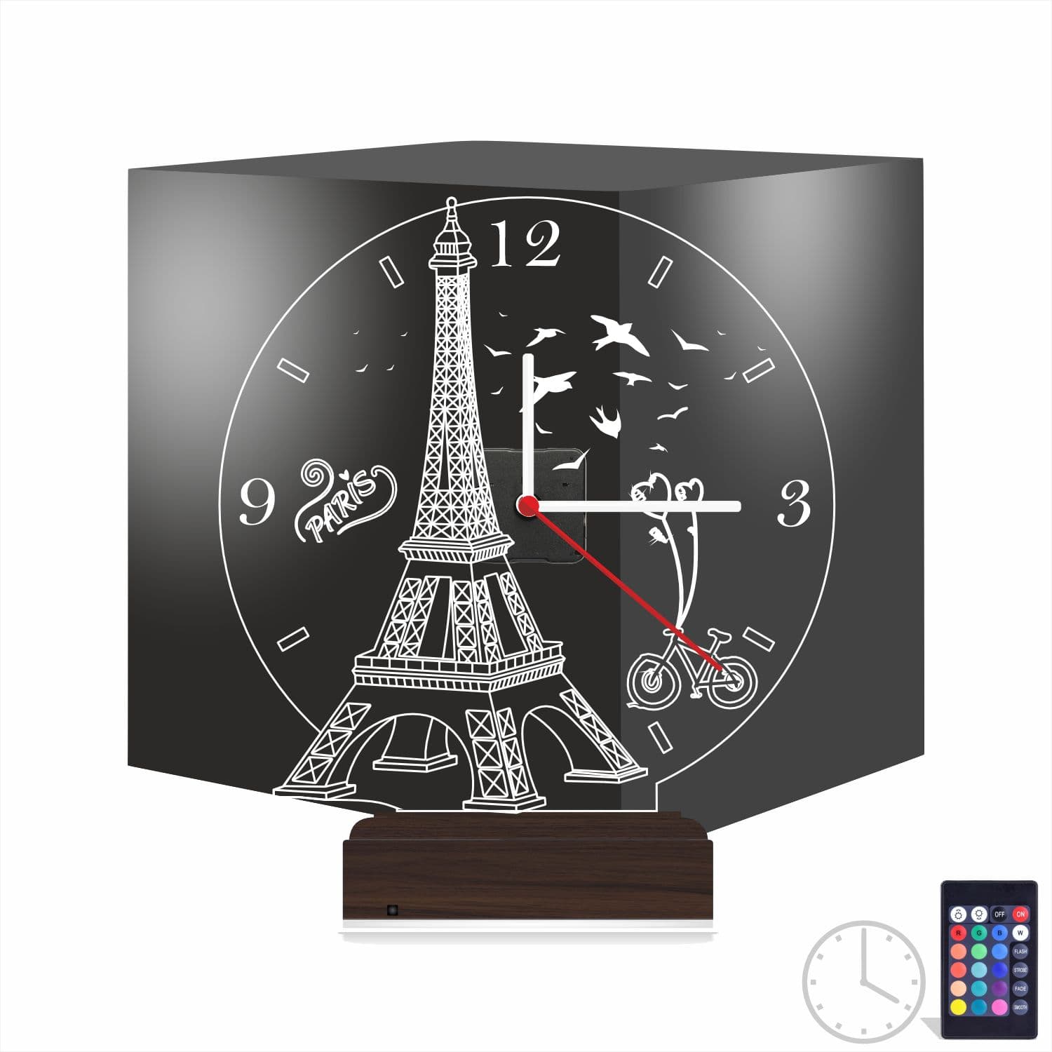 Эйфелева башня — 3D LED Ночник с часами | Подарок в стиле Париж 1