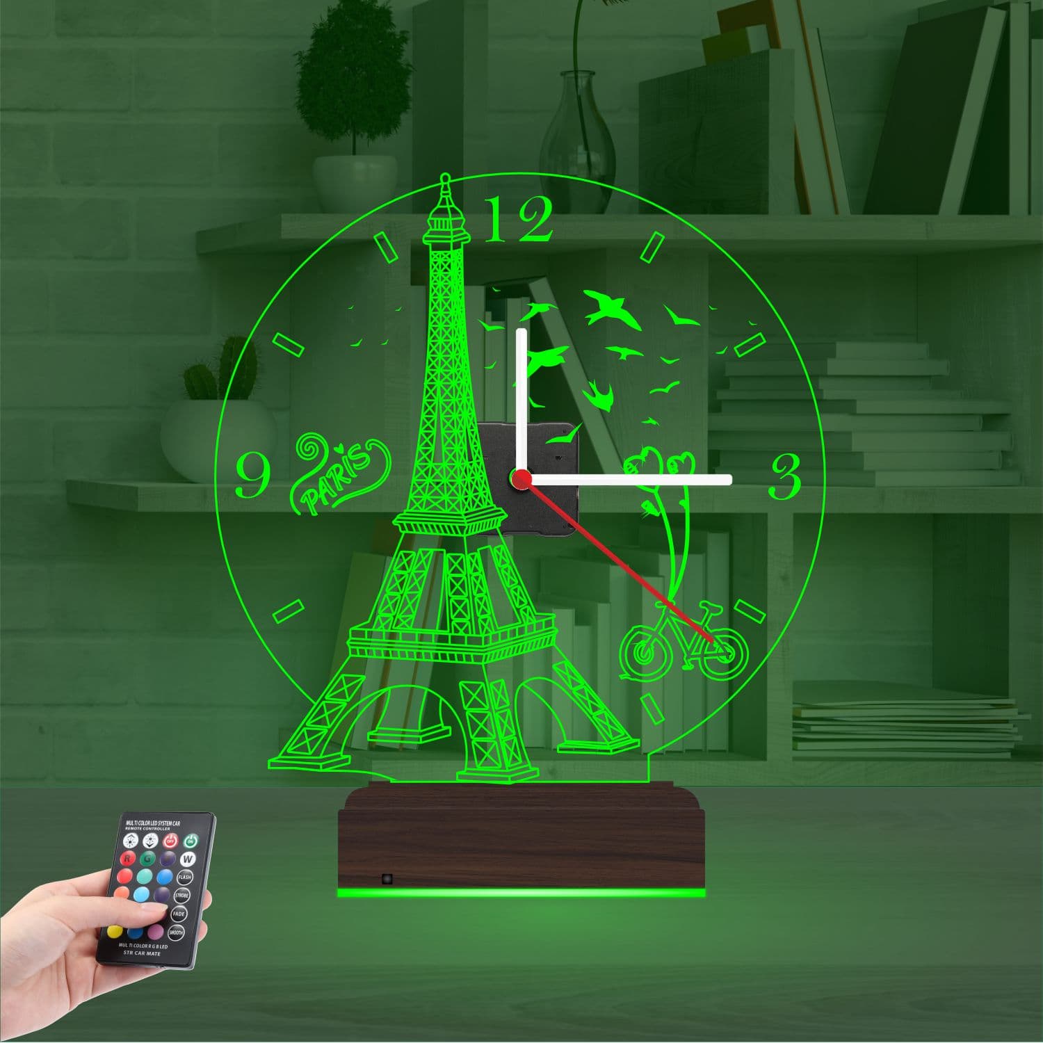 Эйфелева башня — 3D LED Ночник с часами | Подарок в стиле Париж 6