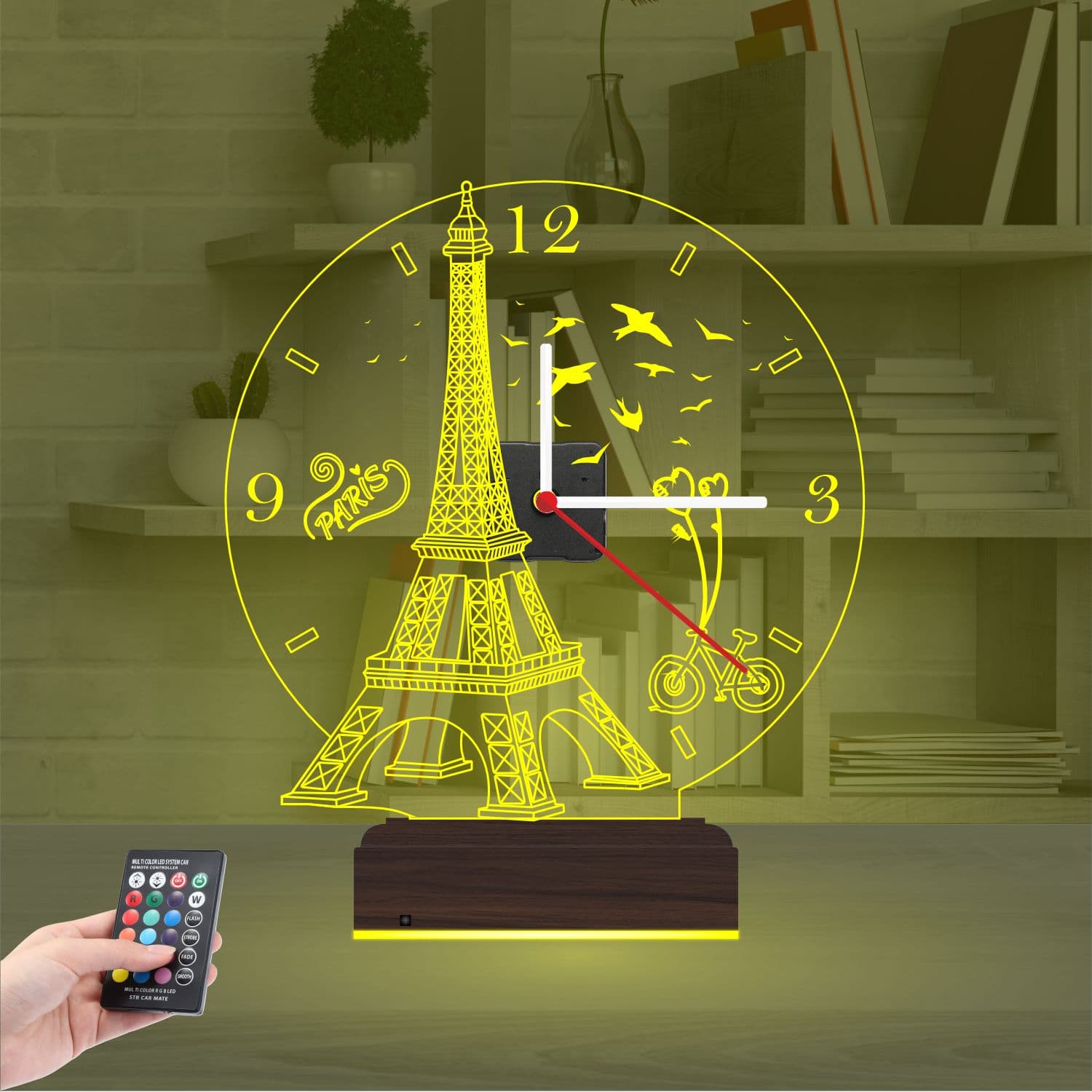 Эйфелева башня — 3D LED Ночник с часами | Подарок в стиле Париж 7