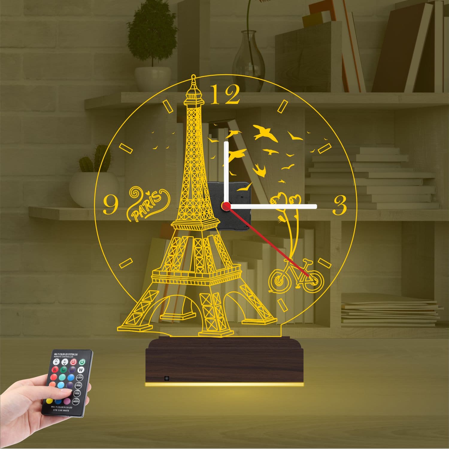 Эйфелева башня — 3D LED Ночник с часами | Подарок в стиле Париж 8