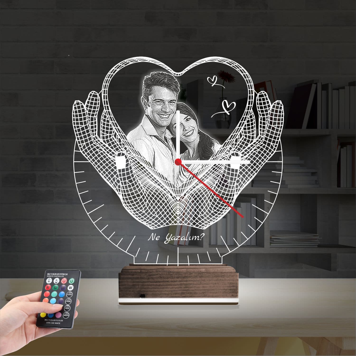 Влюбленная пара в сердце — 3D LED Ночник | Подарок на годовщину 2