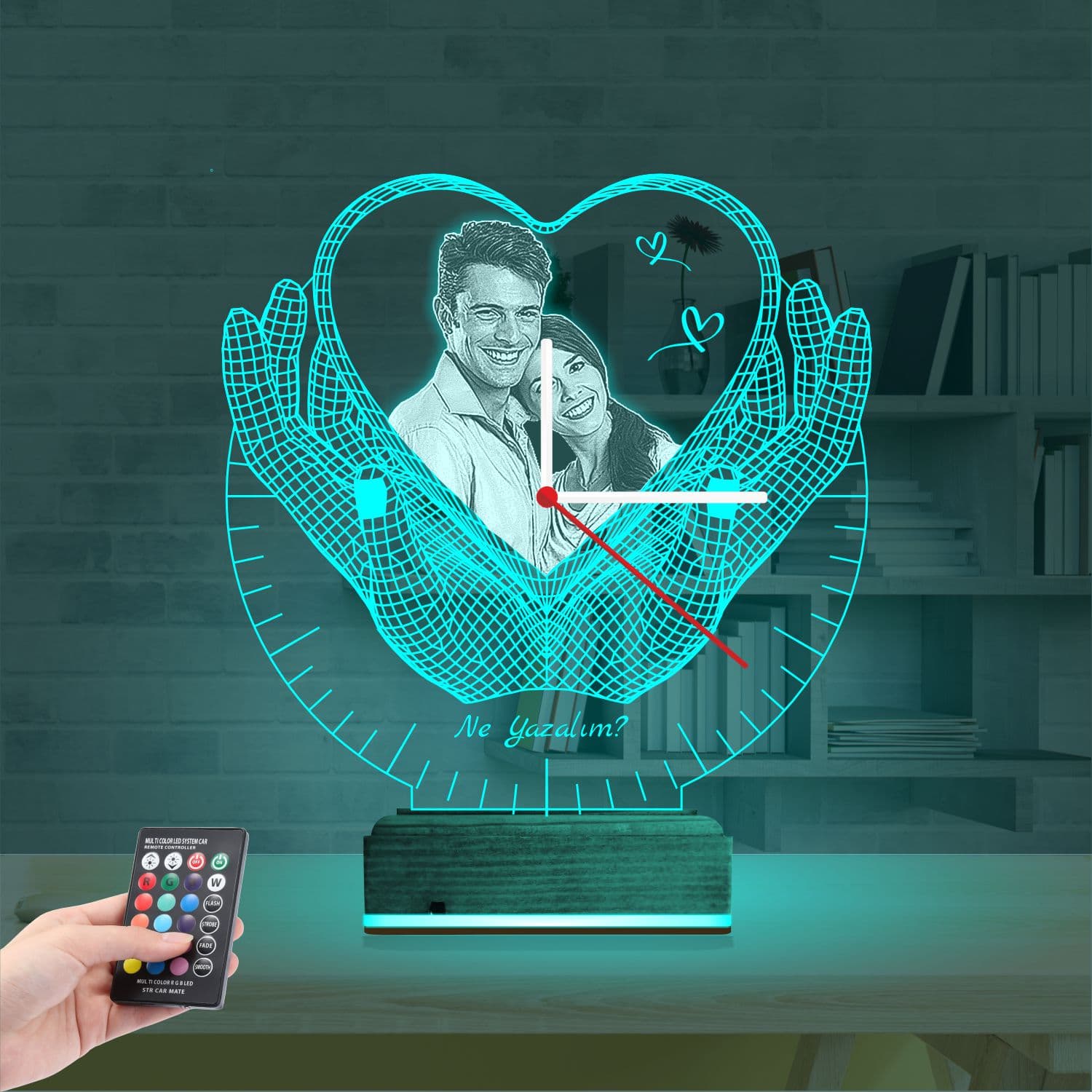 Влюбленная пара в сердце — 3D LED Ночник | Подарок на годовщину 3