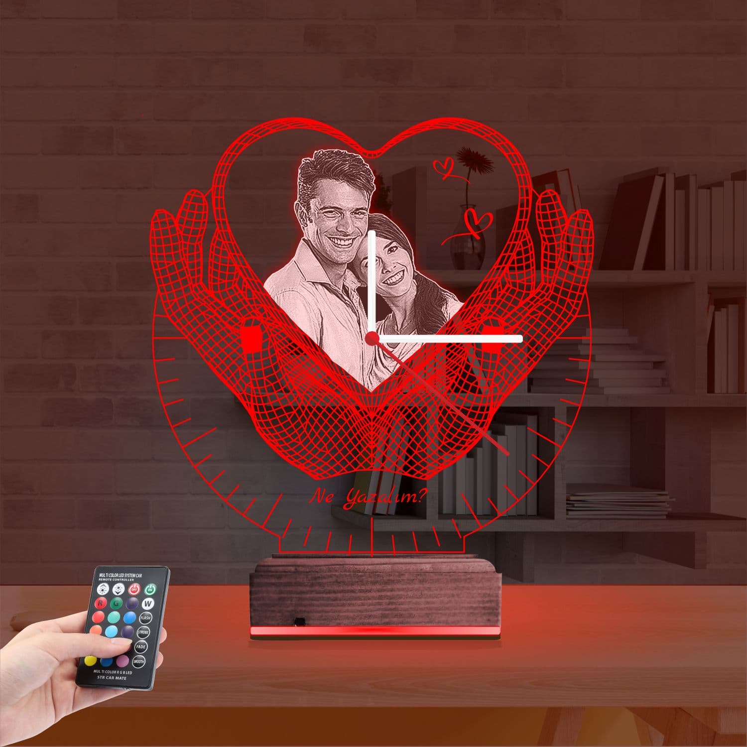 Влюбленная пара в сердце — 3D LED Ночник | Подарок на годовщину 7