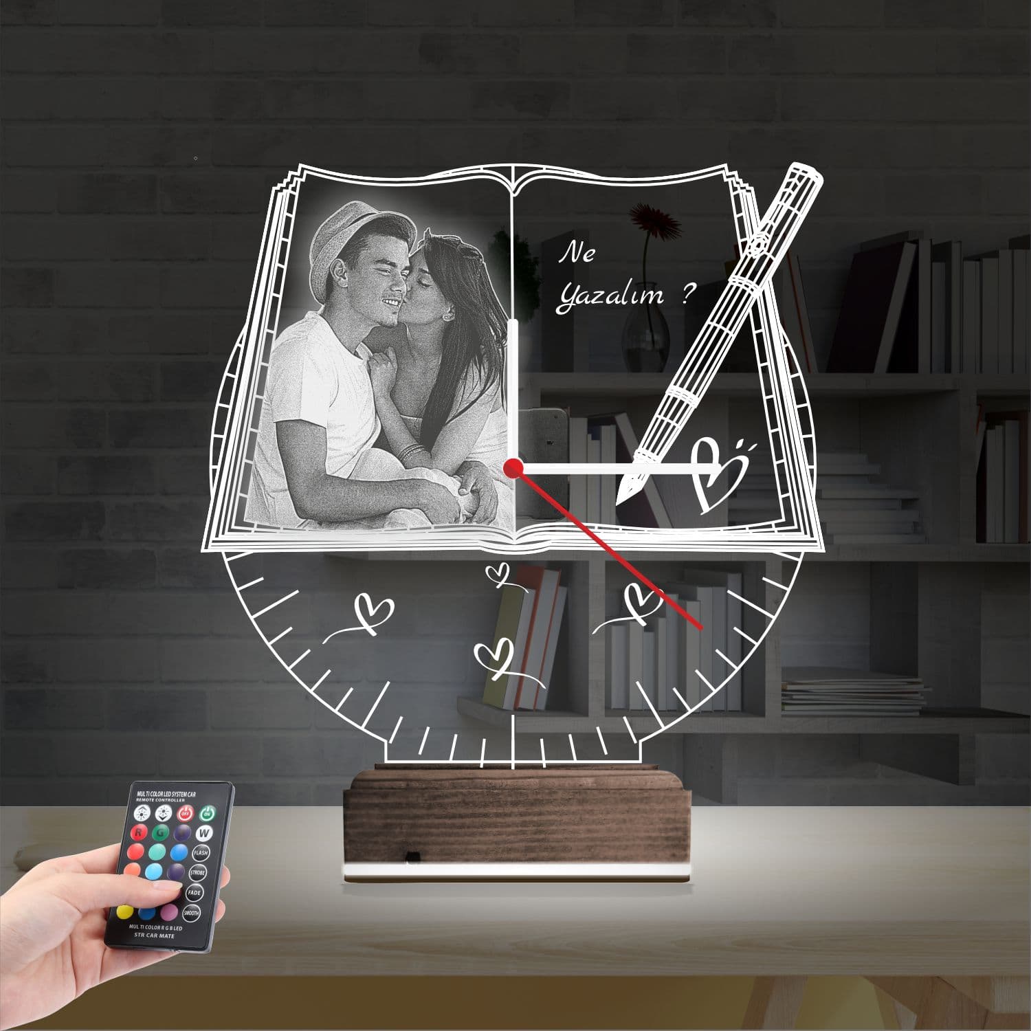 Книга с фото и часами — 3D LED Ночник | Подарок на годовщину 2