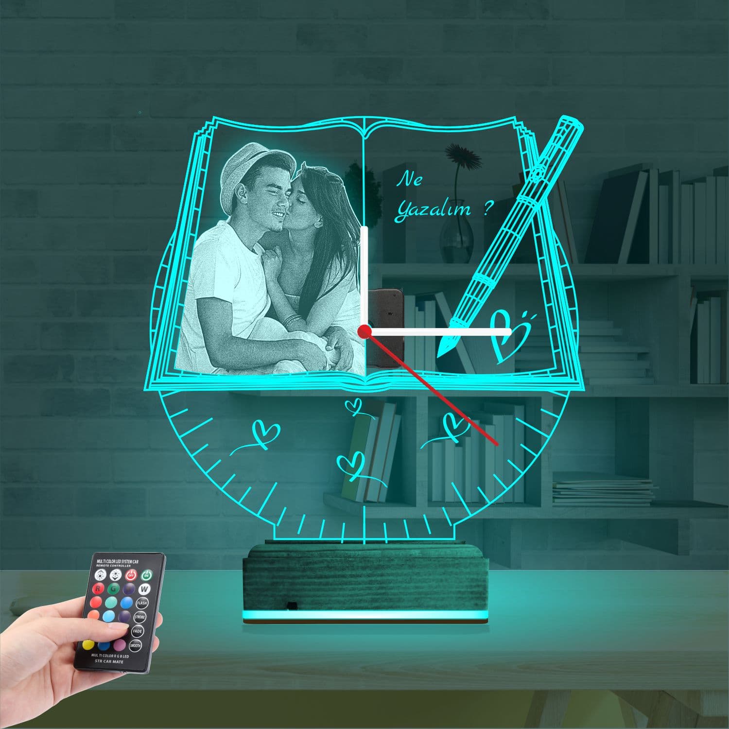 Книга с фото и часами — 3D LED Ночник | Подарок на годовщину 3