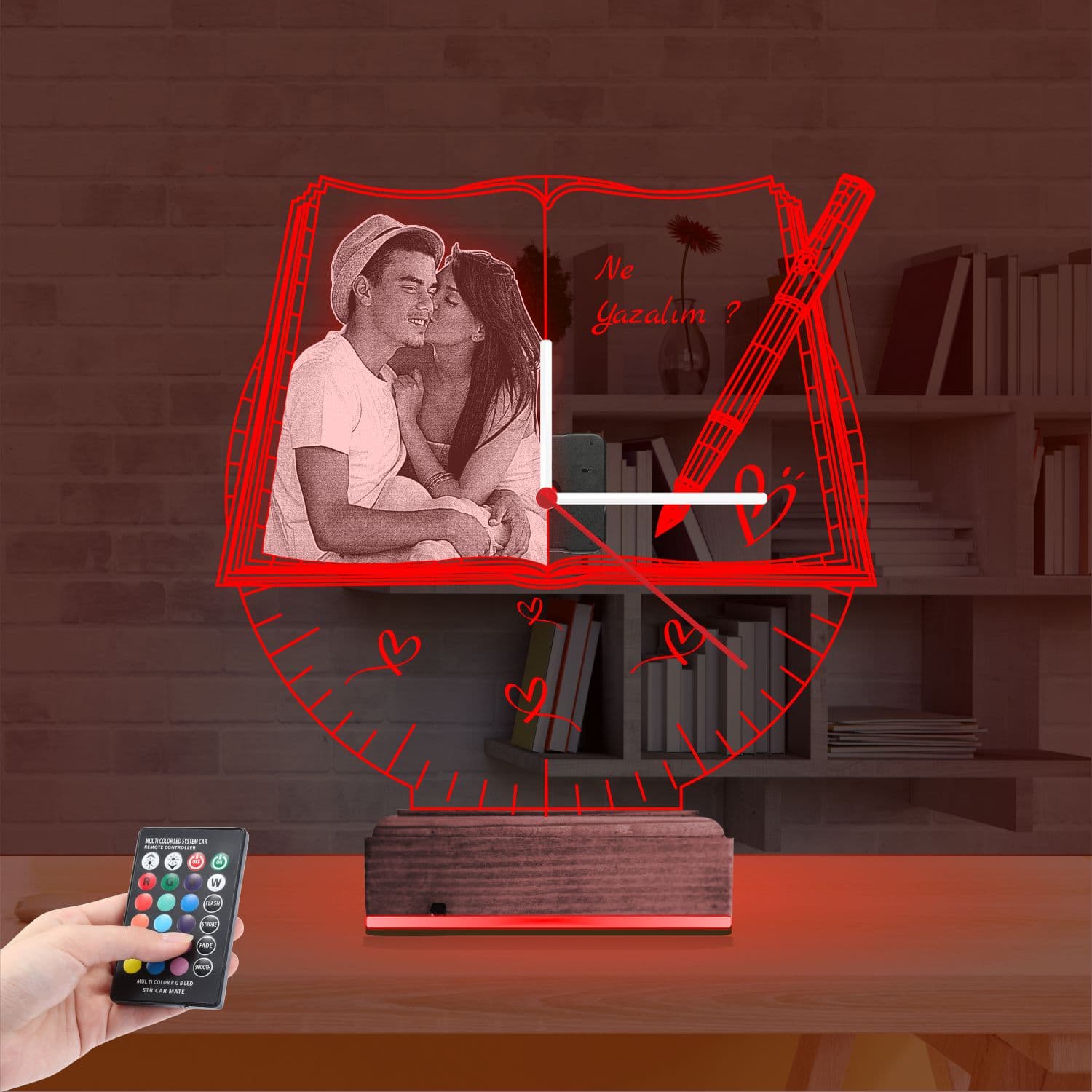 Книга с фото и часами — 3D LED Ночник | Подарок на годовщину 7