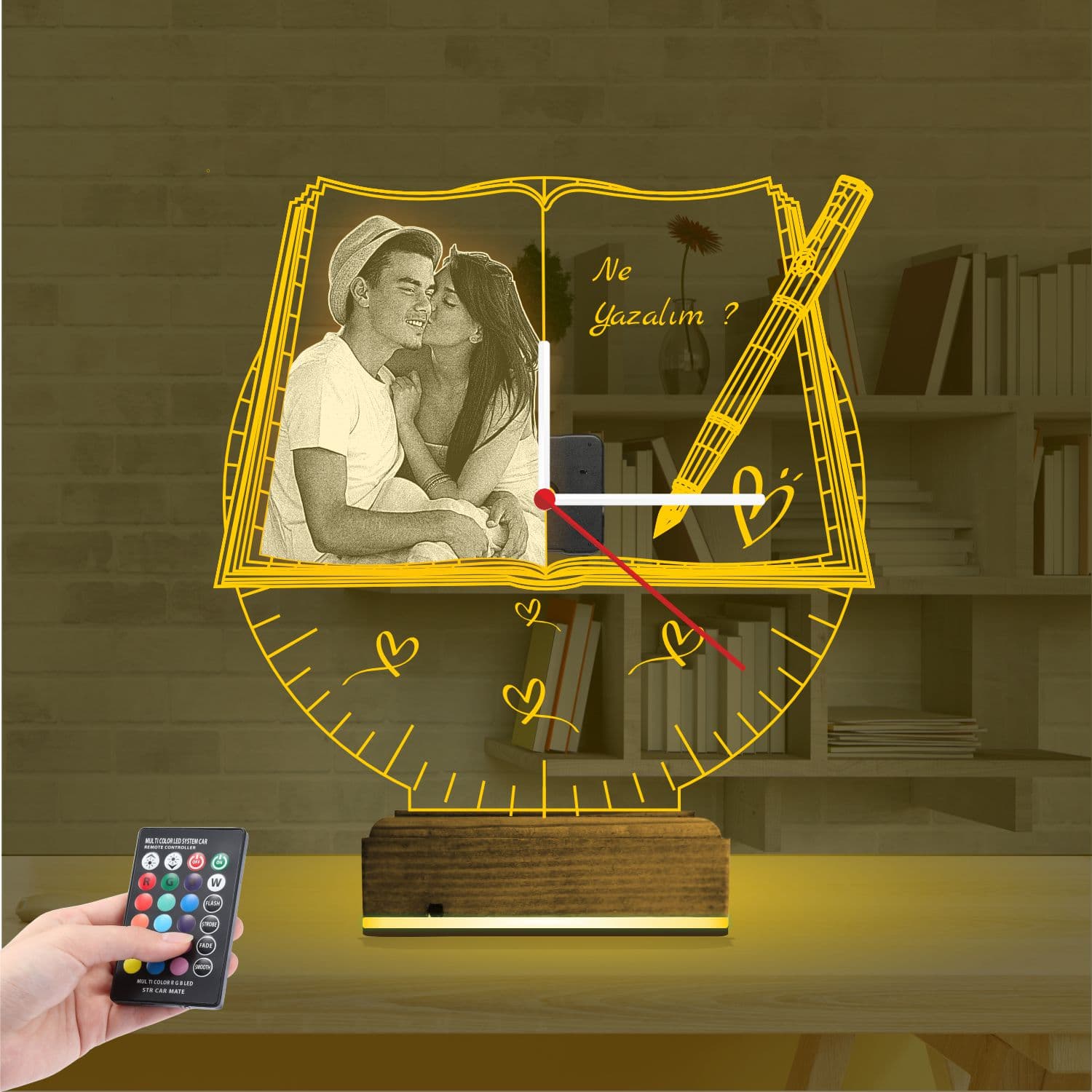 Книга с фото и часами — 3D LED Ночник | Подарок на годовщину 8