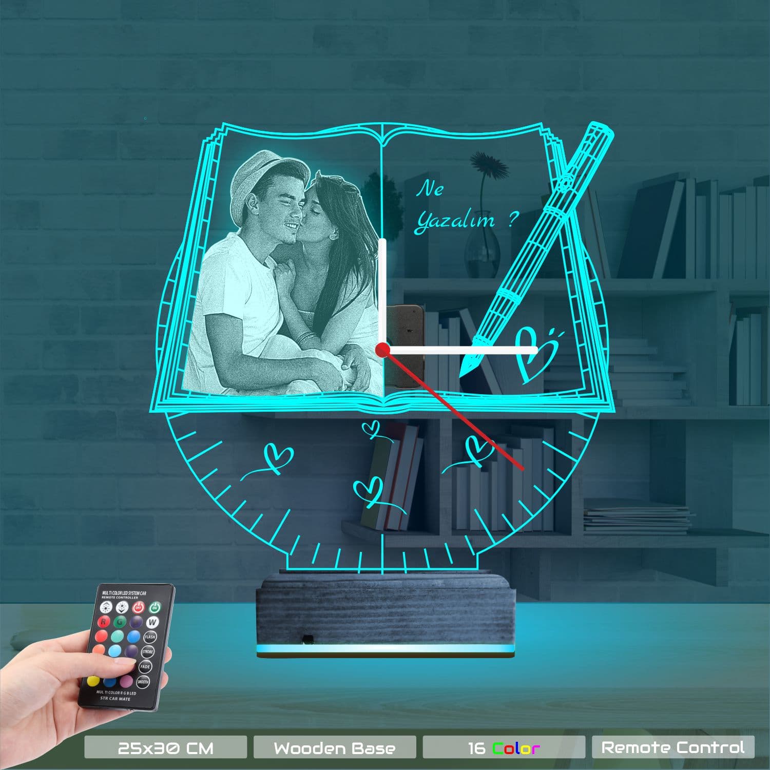 Книга с фото и часами — 3D LED Ночник | Подарок на годовщину 9