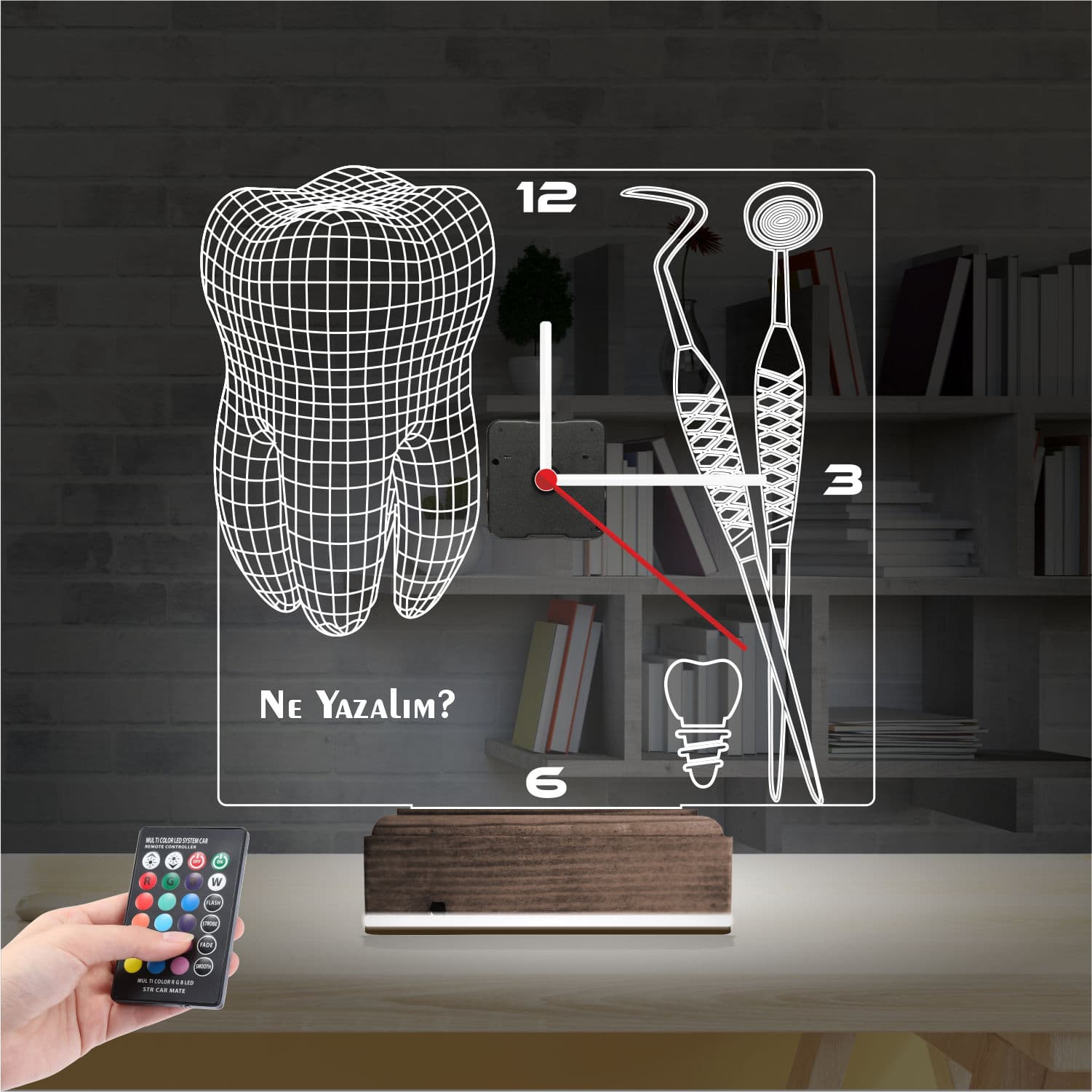 Стоматолог — 3D LED Ночник с часами | Подарок врачу 2